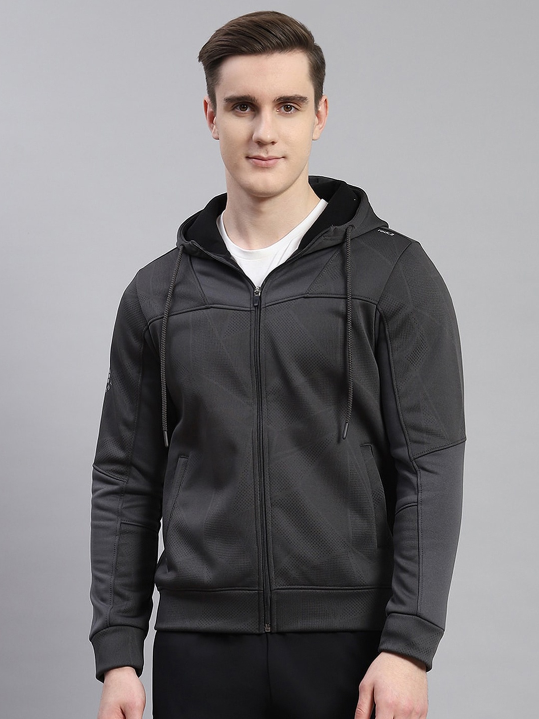 

rock.it Hooded Front-Open Sweatshirt, Grey