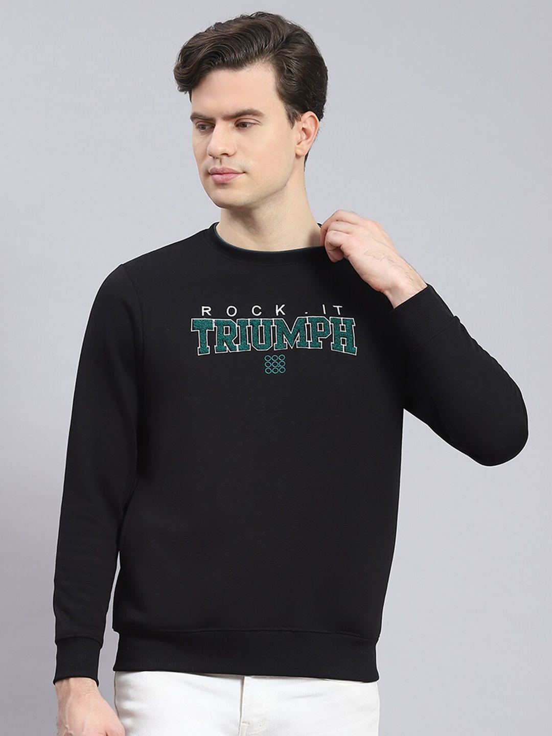 

rock.it Typographic Printed Pullover Sweatshirt, Black