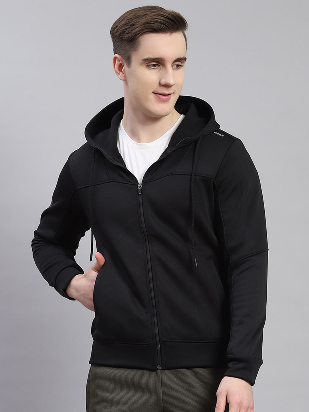 

rock.it Hooded Front-Open Sweatshirt, Black