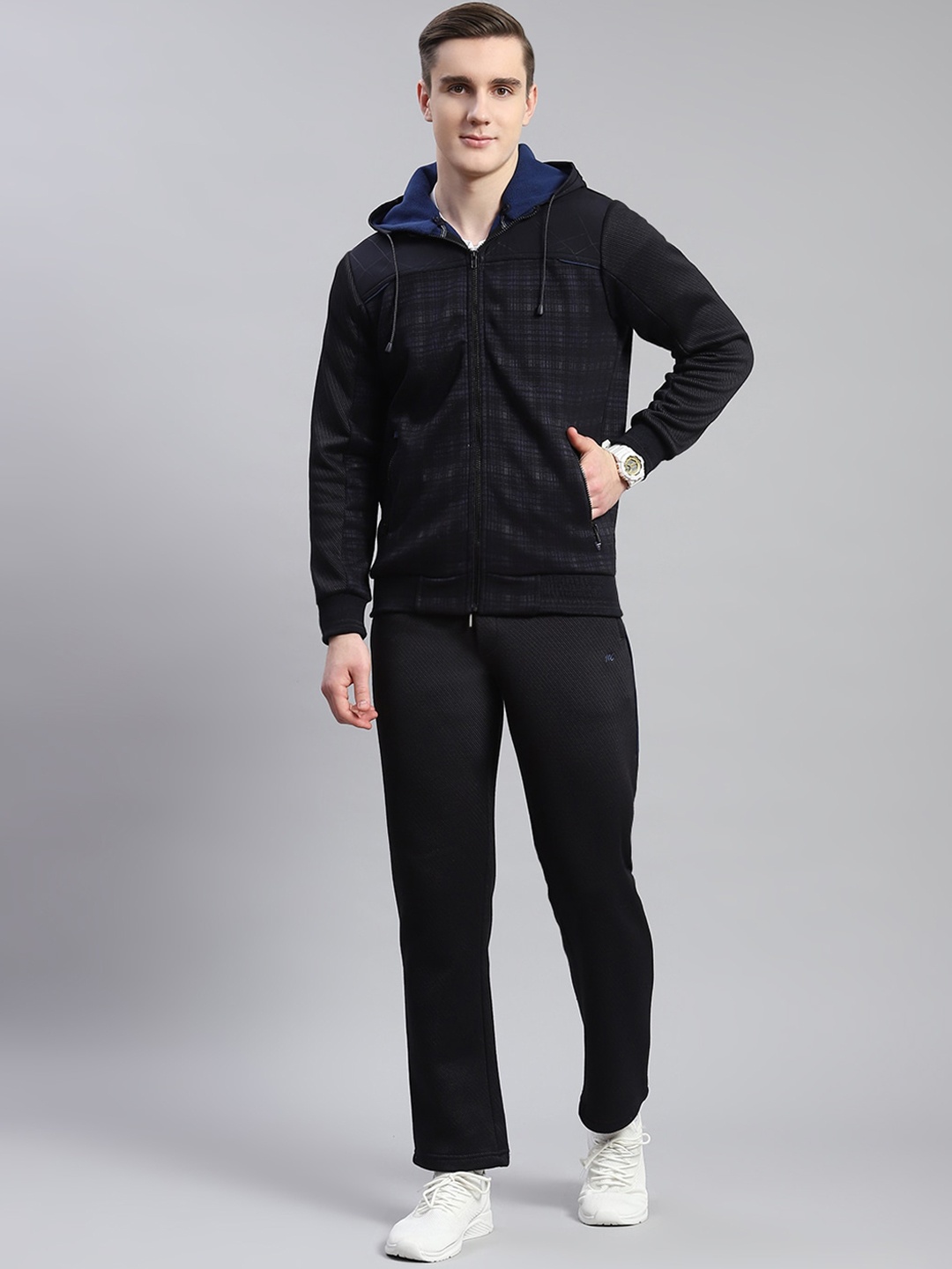 

Monte Carlo Men Hooded Mid-Rise Tracksuits, Navy blue