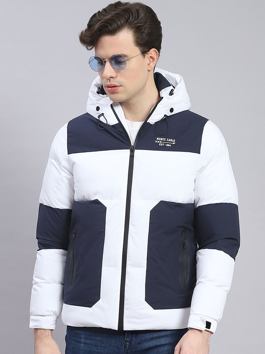 

Monte Carlo Colourblocked Hooded Lightweight Padded Jacket, White