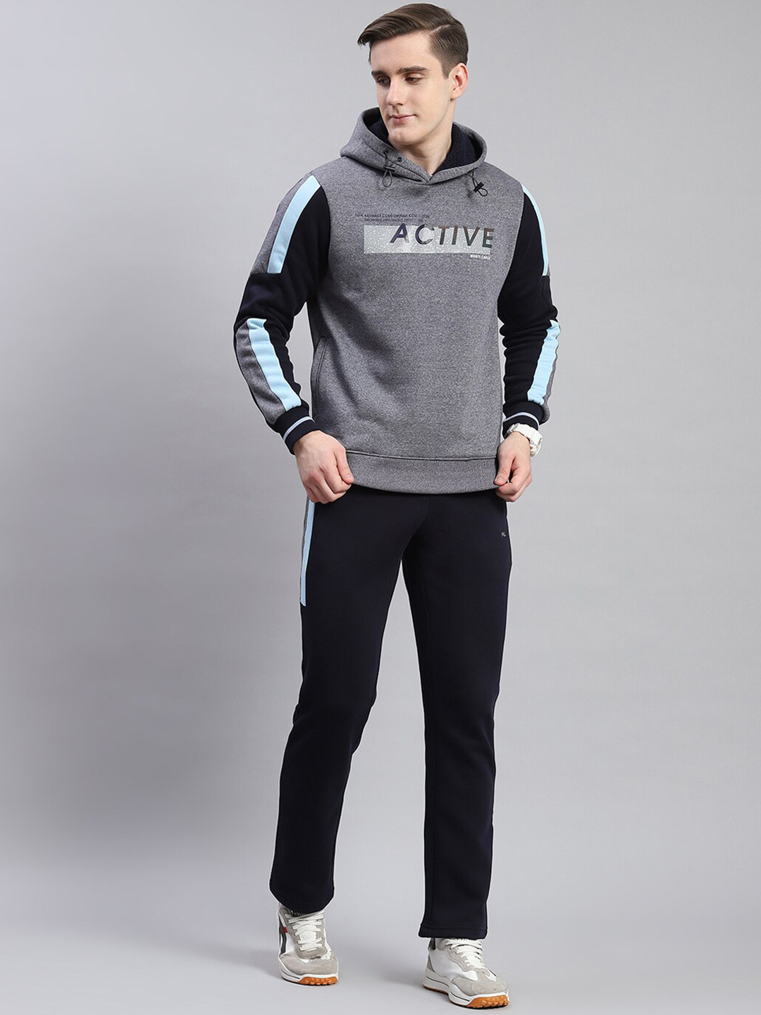 

Monte Carlo Printed Hooded Mid-Rise Tracksuit, Navy blue