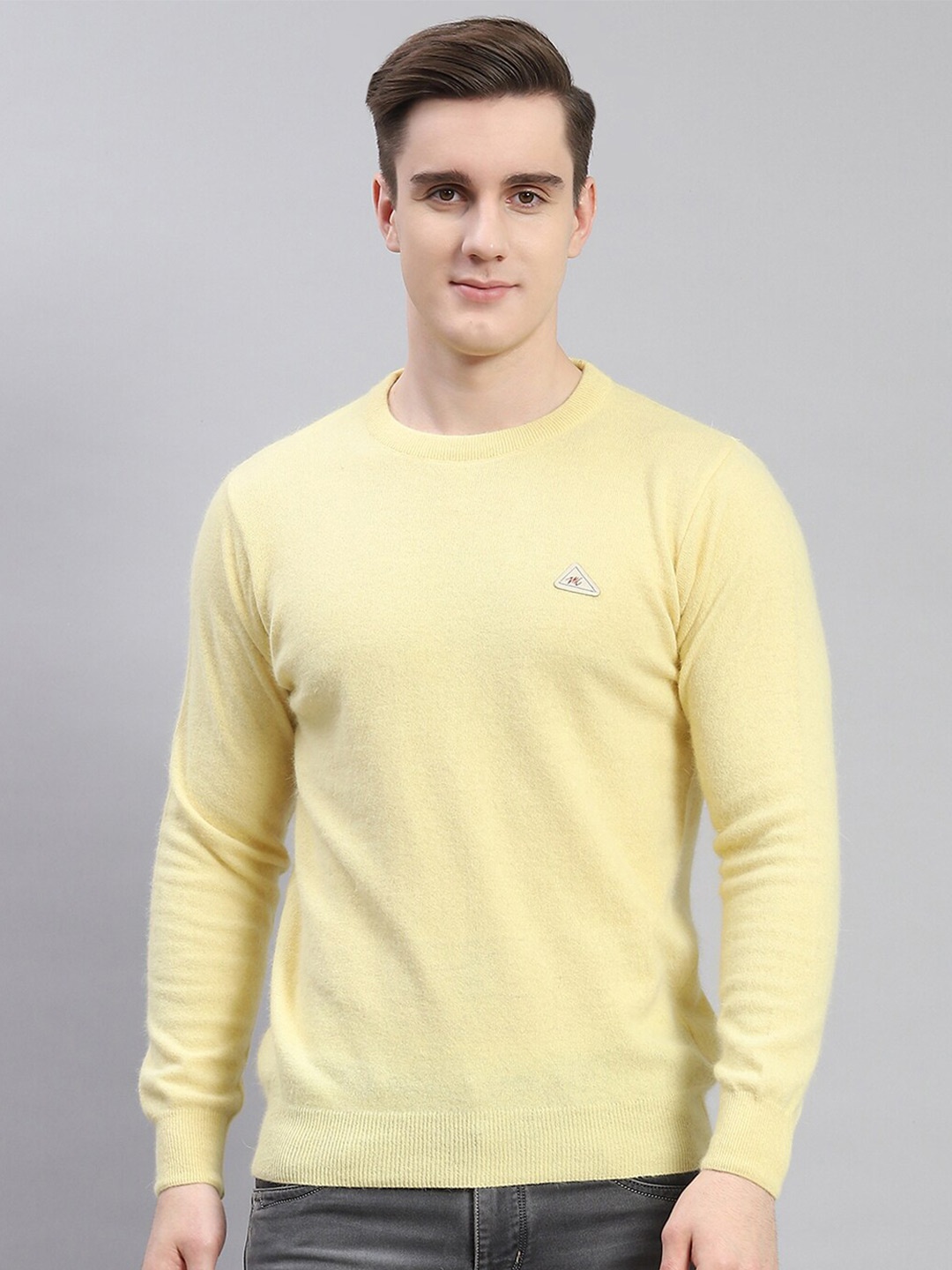 

Monte Carlo Round Neck Woollen Pullover, Yellow