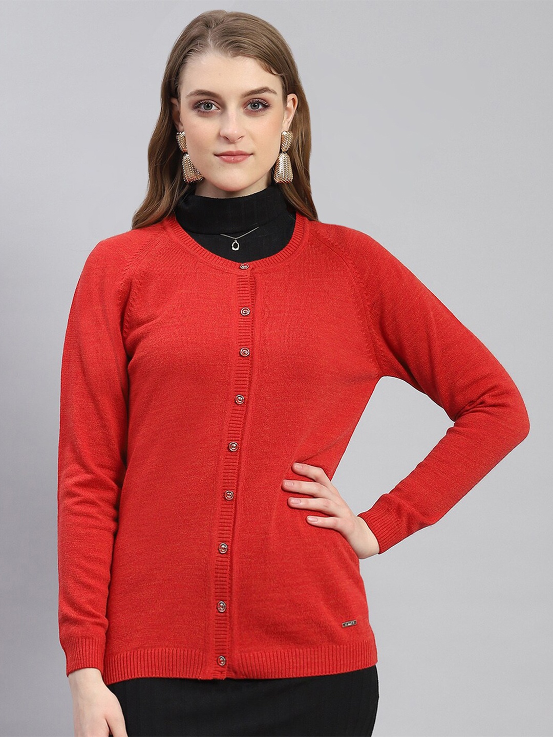 

Monte Carlo Round Neck Cardigan, Red