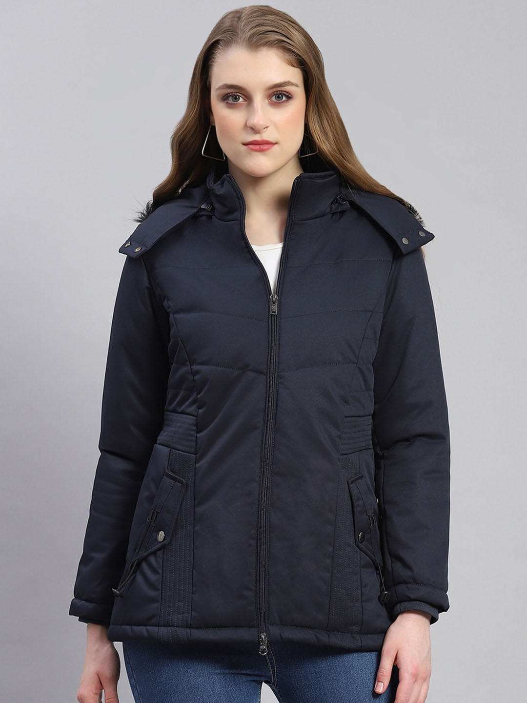 

Monte Carlo Hooded Lightweight Puffer Jacket, Navy blue