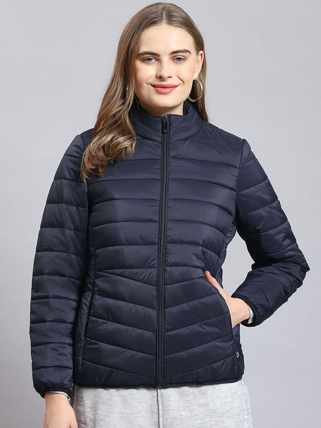 

Monte Carlo Mock Collar Lightweight Padded Jacket, Navy blue