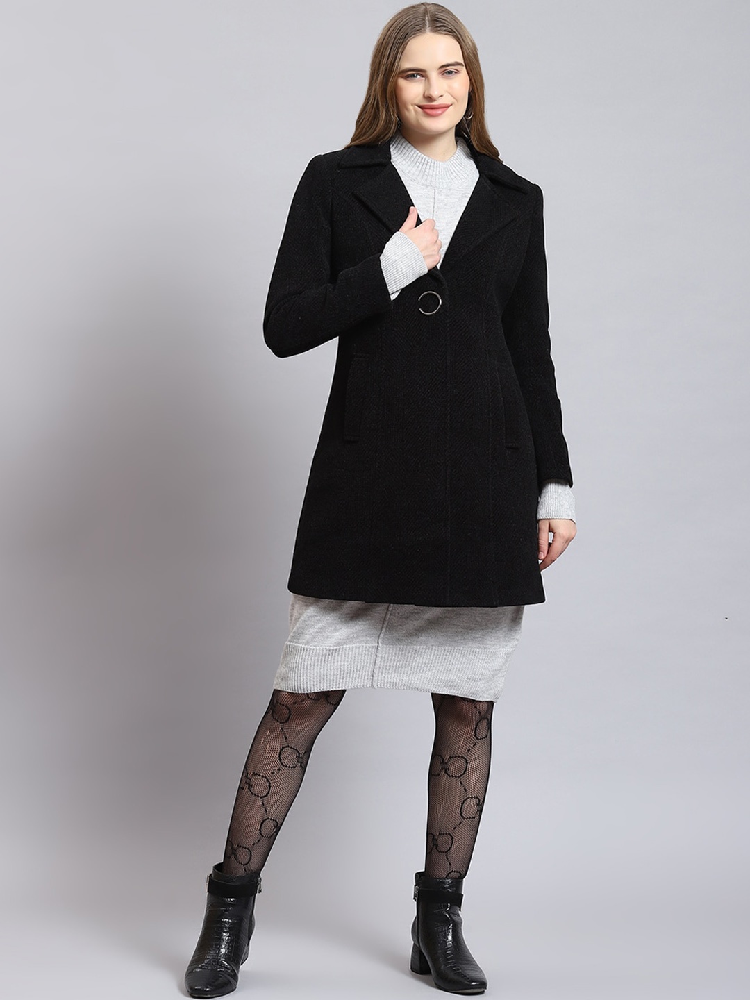 

Monte Carlo Single-Breasted Overcoat, Black