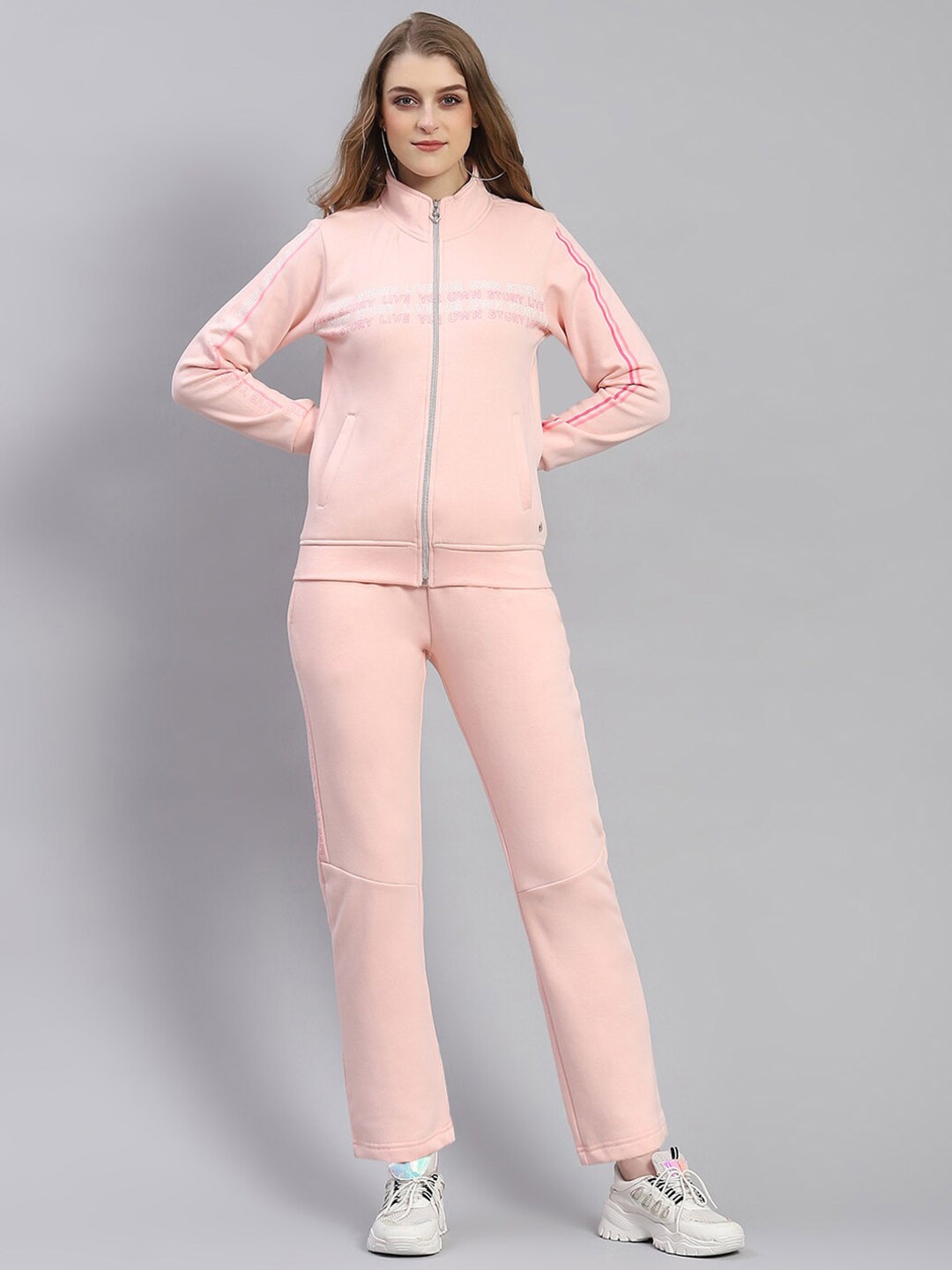 

Monte Carlo Mock Collar Mid-Rise Tracksuit, Pink