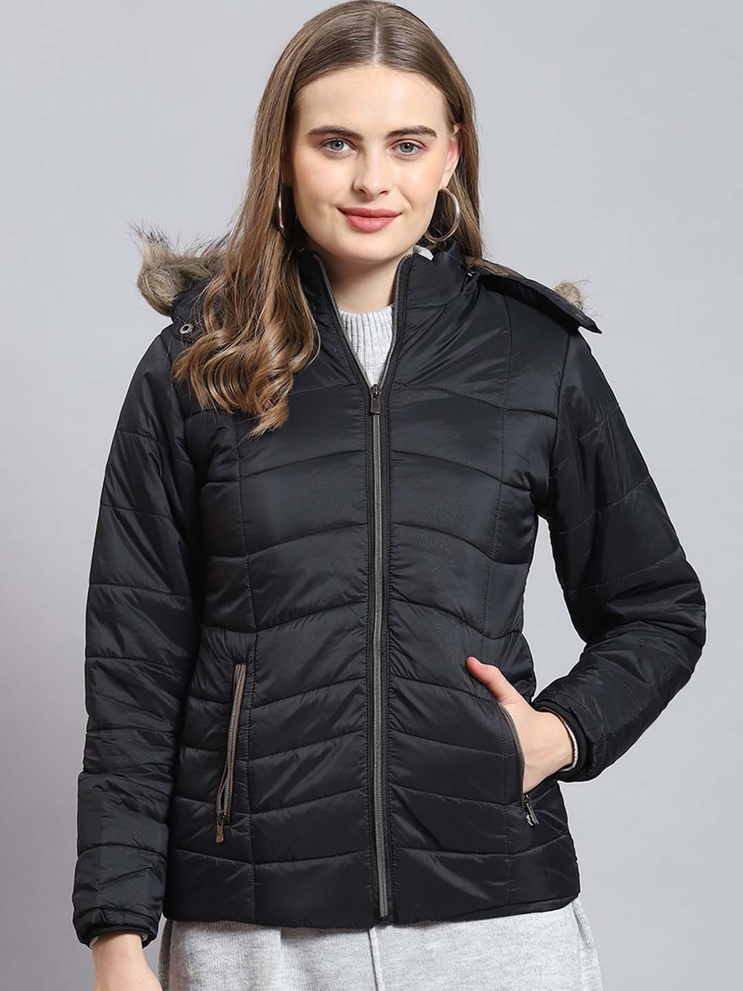 

Monte Carlo Hooded Lightweight Parka Jacket, Black