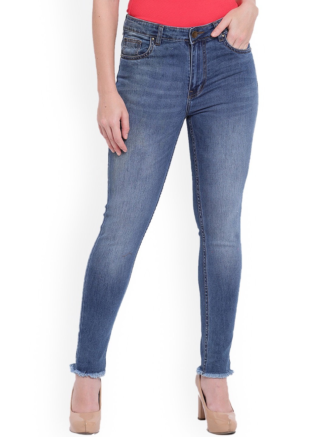 

Chemistry Women Lean Slim Fit Clean Look Light Fade Stretchable Jeans, Blue