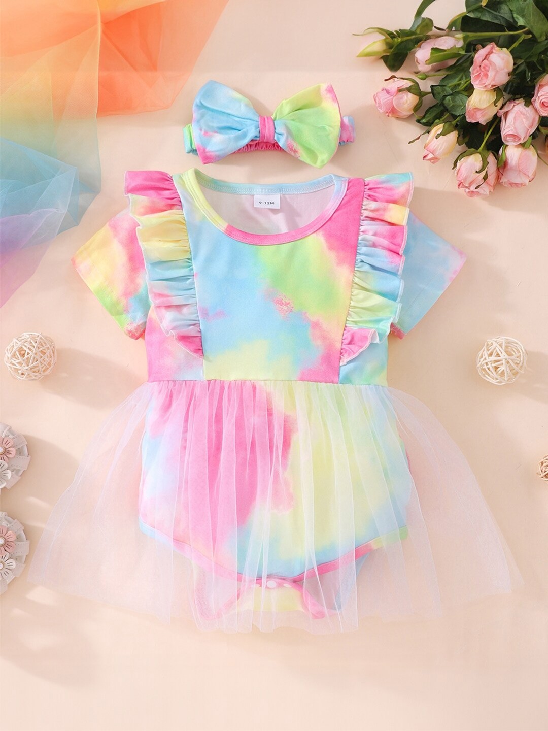 

StyleCast Girls Blue & Pink Abstract Printed Ruffles A-Line Dress