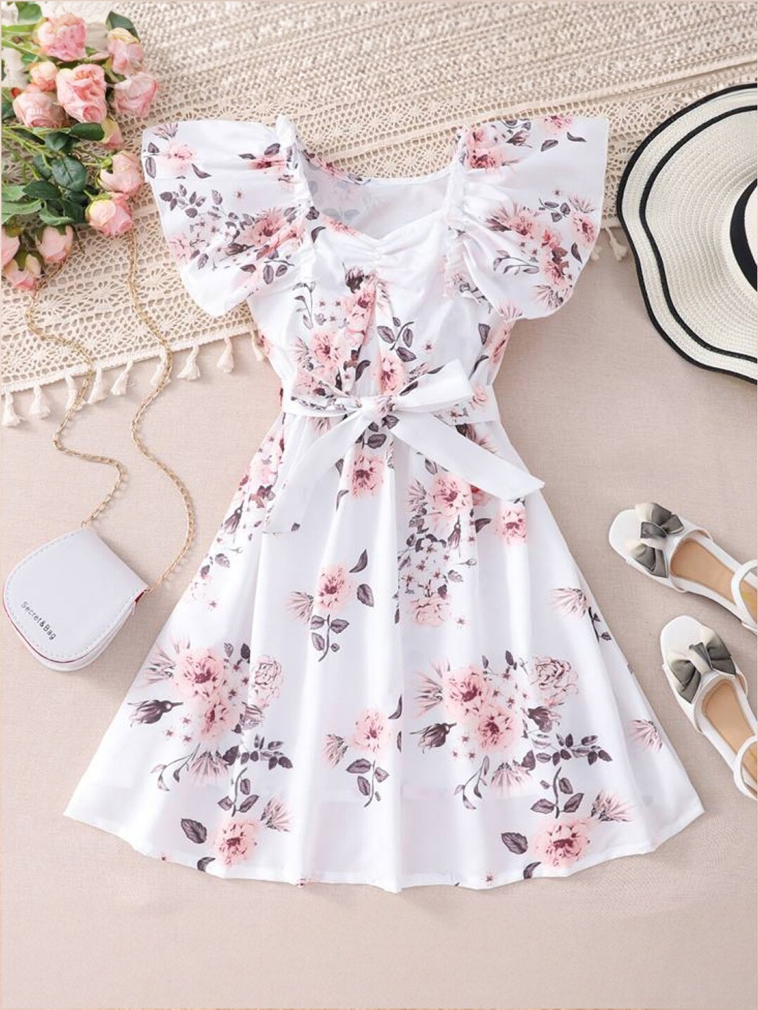 

StyleCast White Floral Printed A-Line Dress