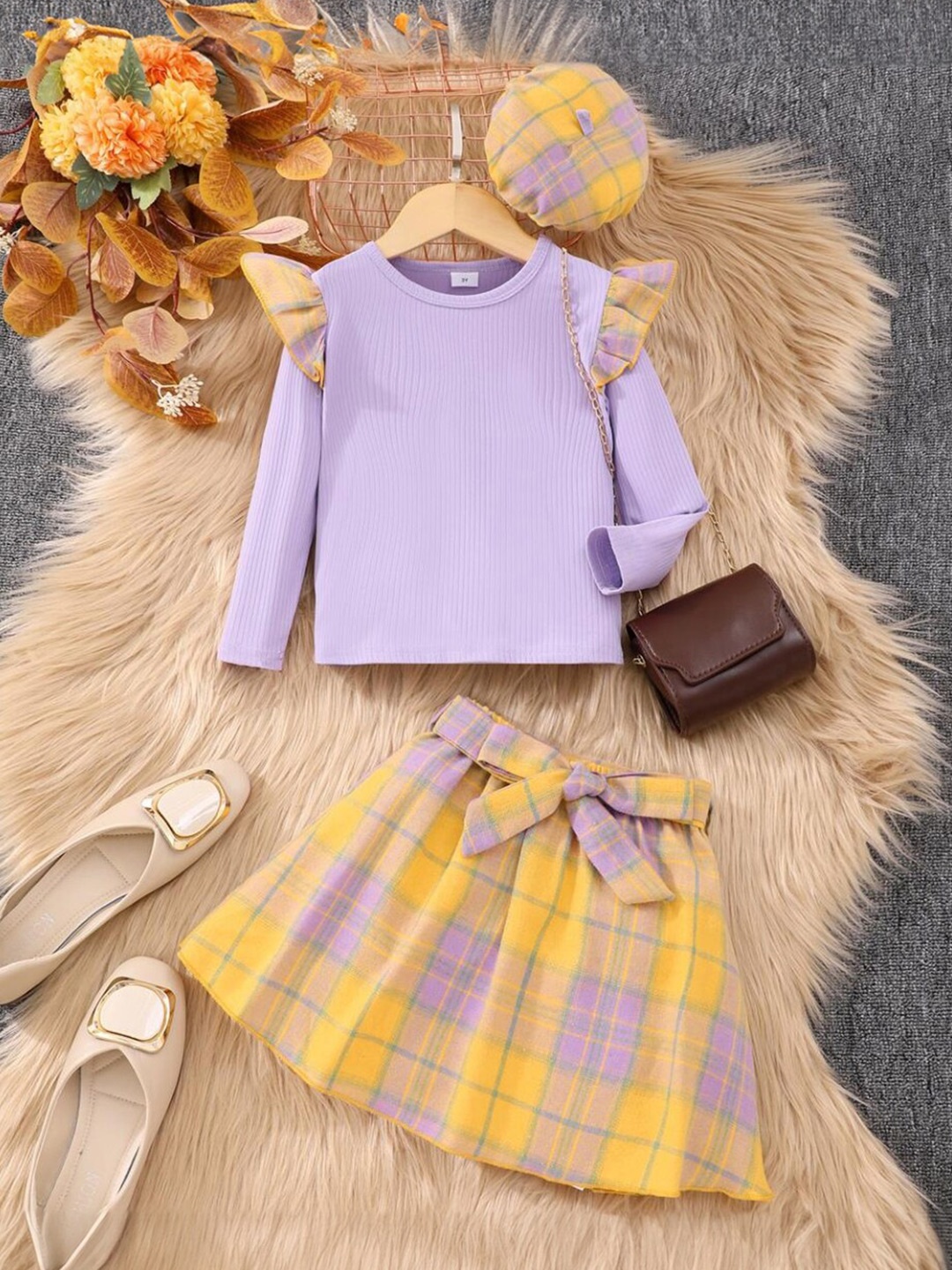 

StyleCast Girls Purple Long Sleeve Top With Skirt