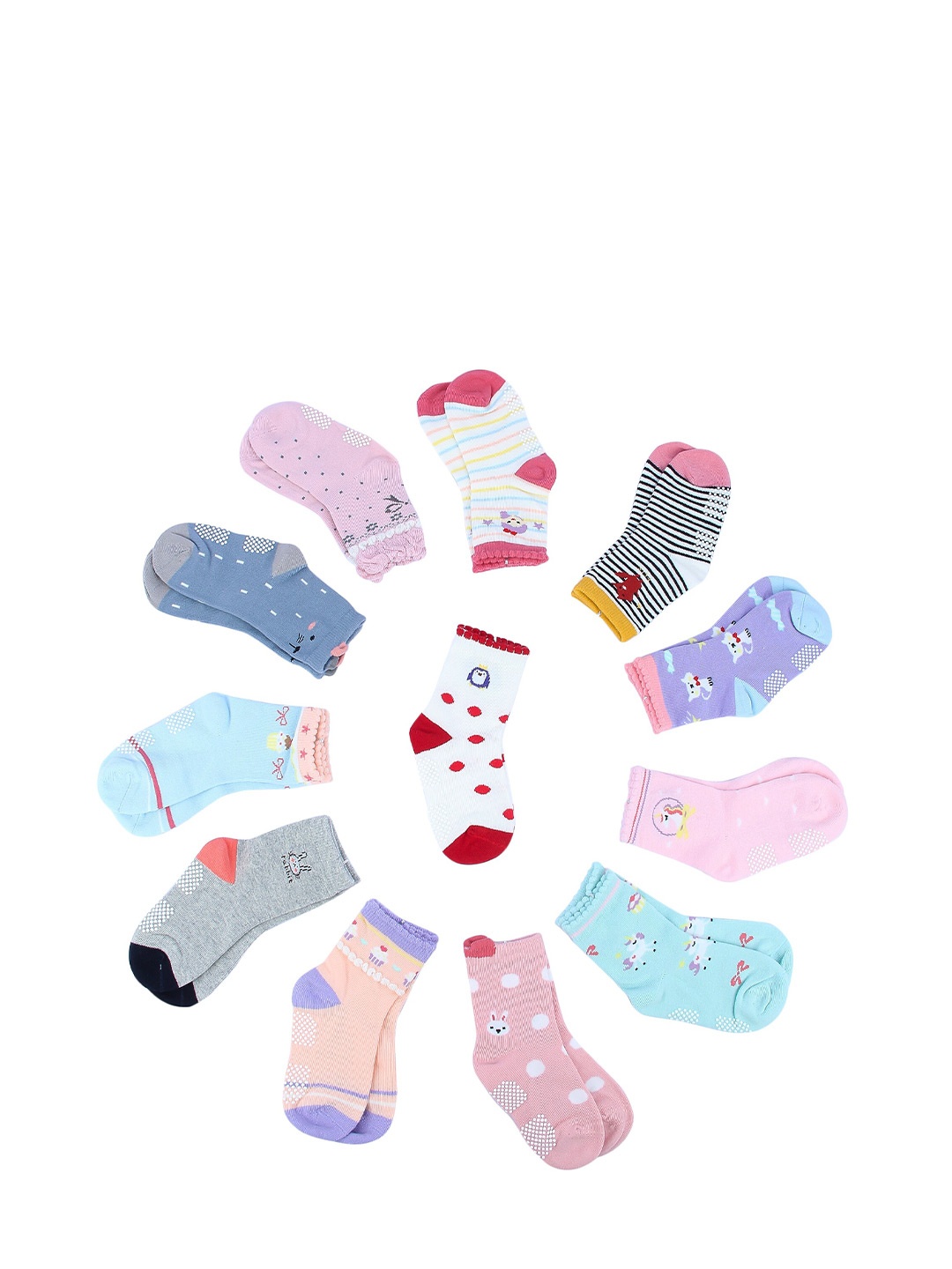 

NEOBABY Kids Pack Of 10 Ankle-Length Cotton Socks, Pink