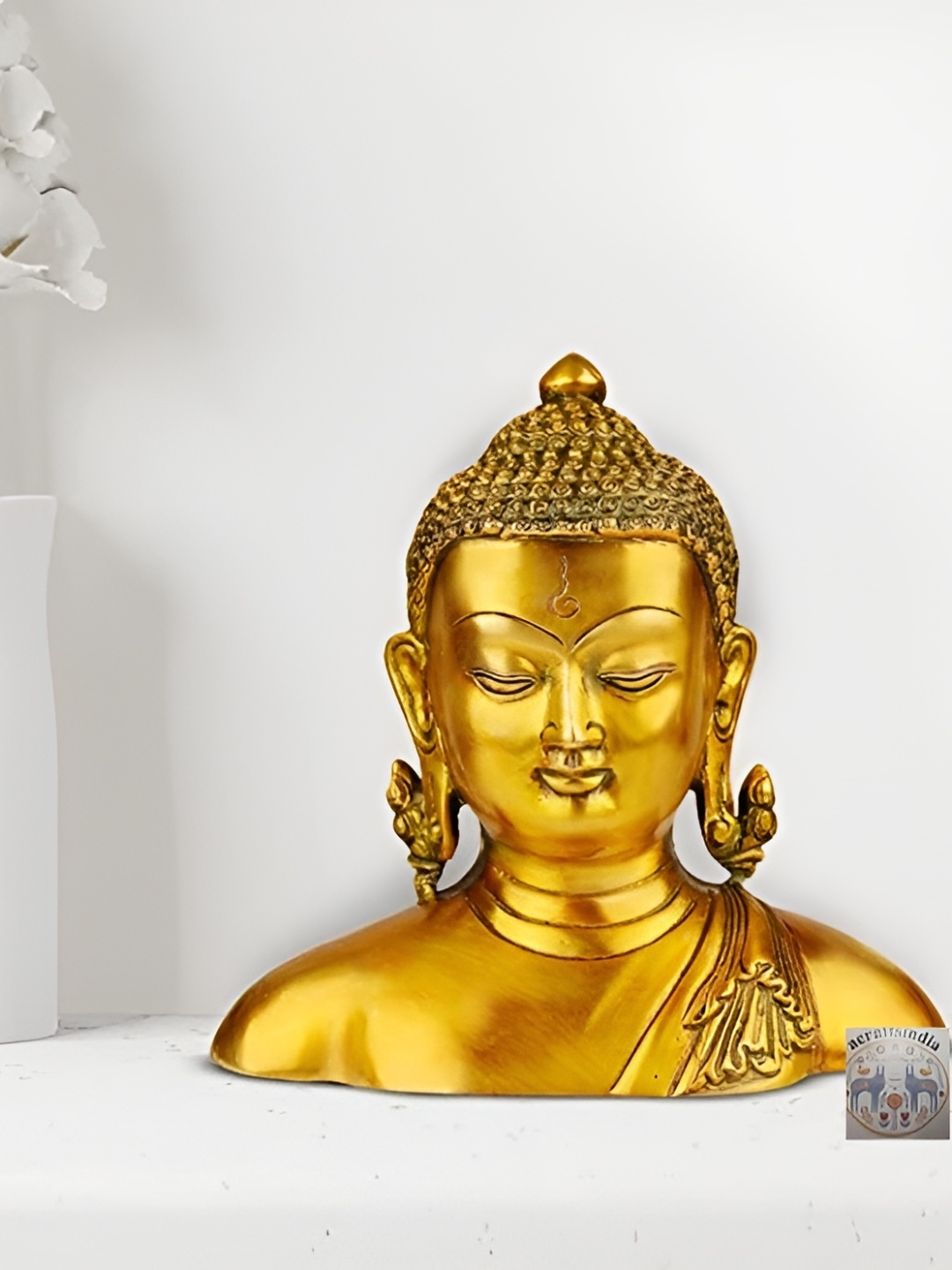 

acraftsindia Gold-Toned Buddha Idol Showpiece