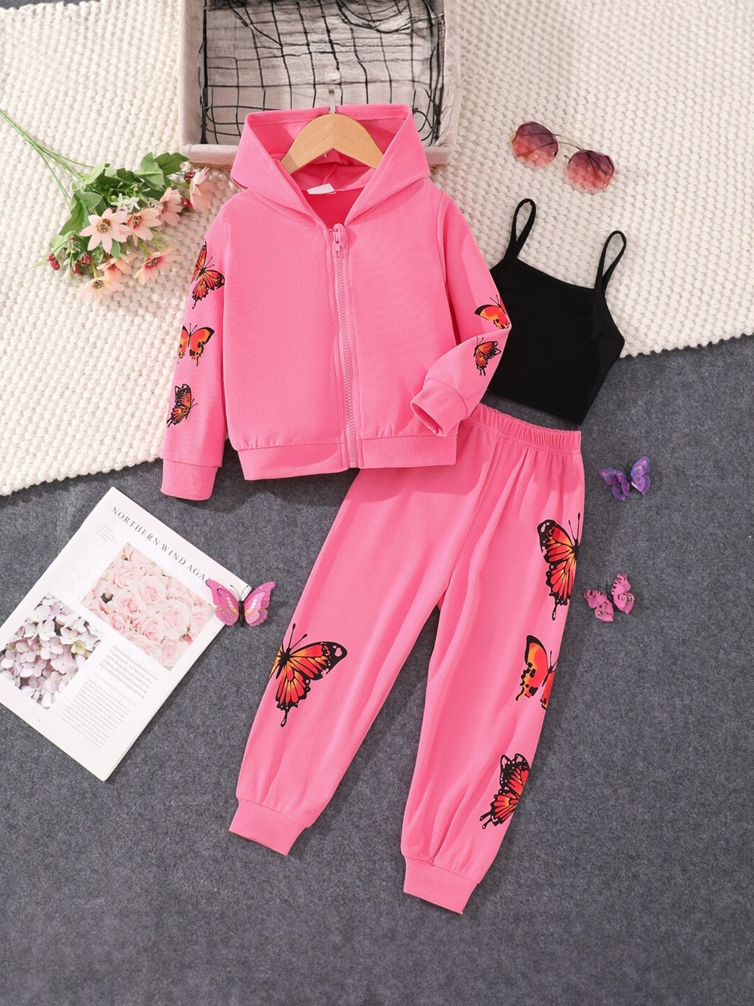

StyleCast Girls Printed Top with Trousers, Pink