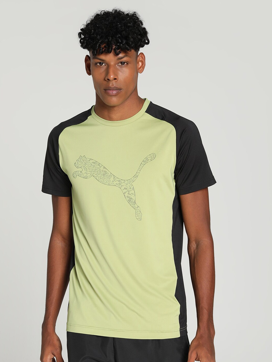 

one8 x PUMA Colourblocked Active Training Slim Fit T-shirt, Black