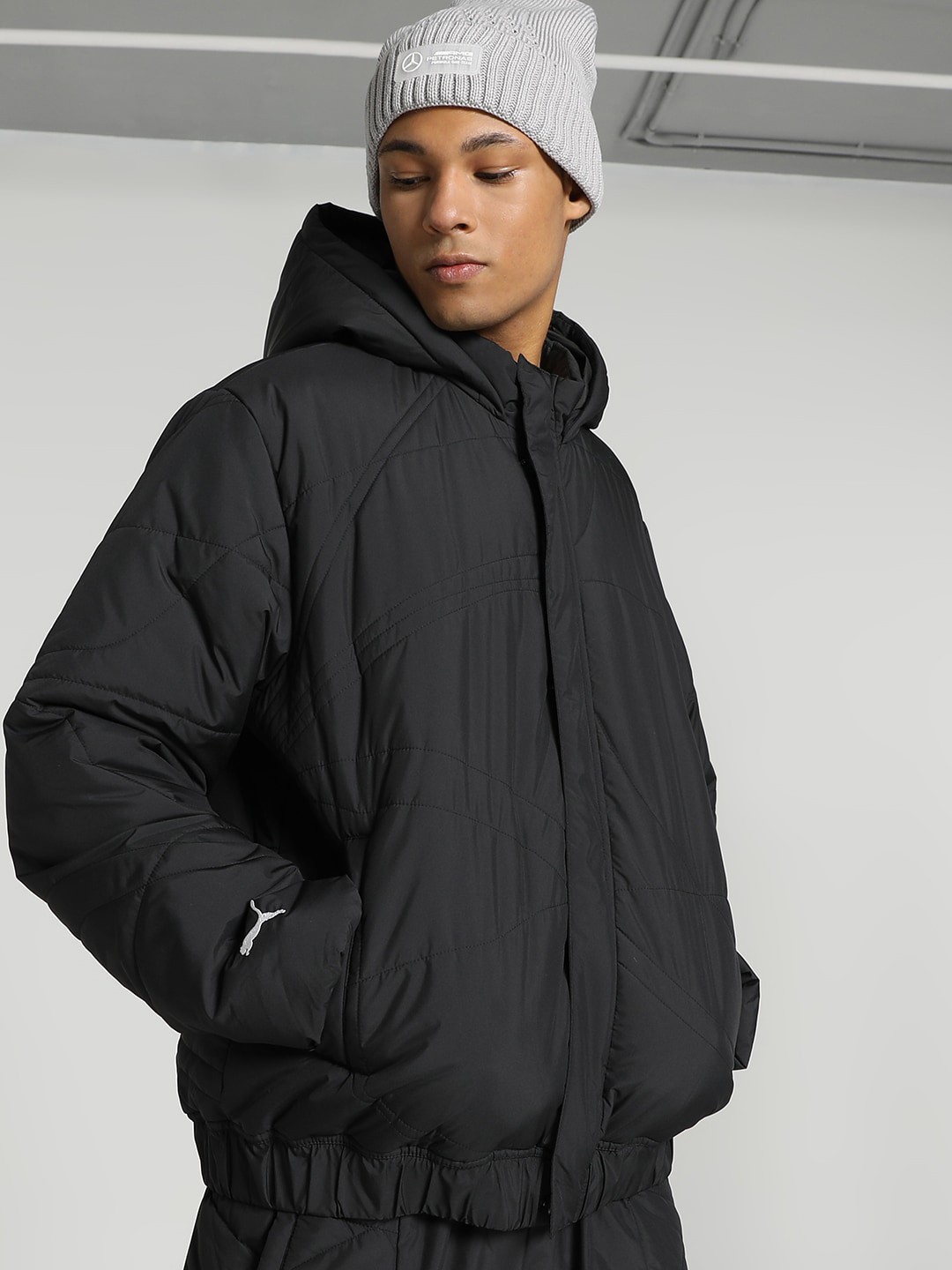 

PUMA Motorsport Mercedes-AMG PETRONAS Hooded Padded Jacket, Black