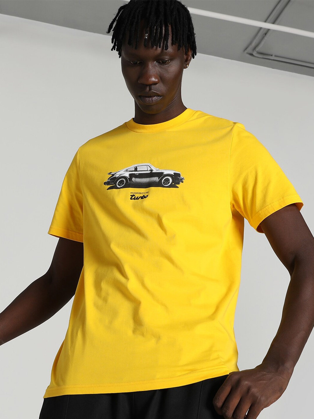 

PUMA Motorsport Porsche Legacy Printed Polo Collar Cotton T-shirt, Yellow