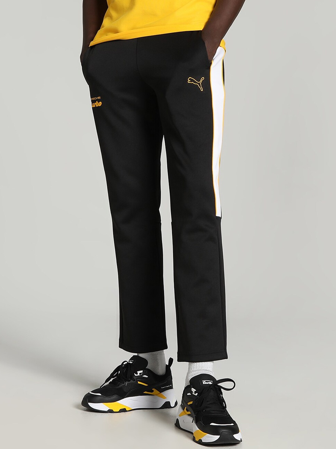 

PUMA Motorsport Porsche Legacy MT7 Men Colorblocked Mid-Rise Track Pant, Black