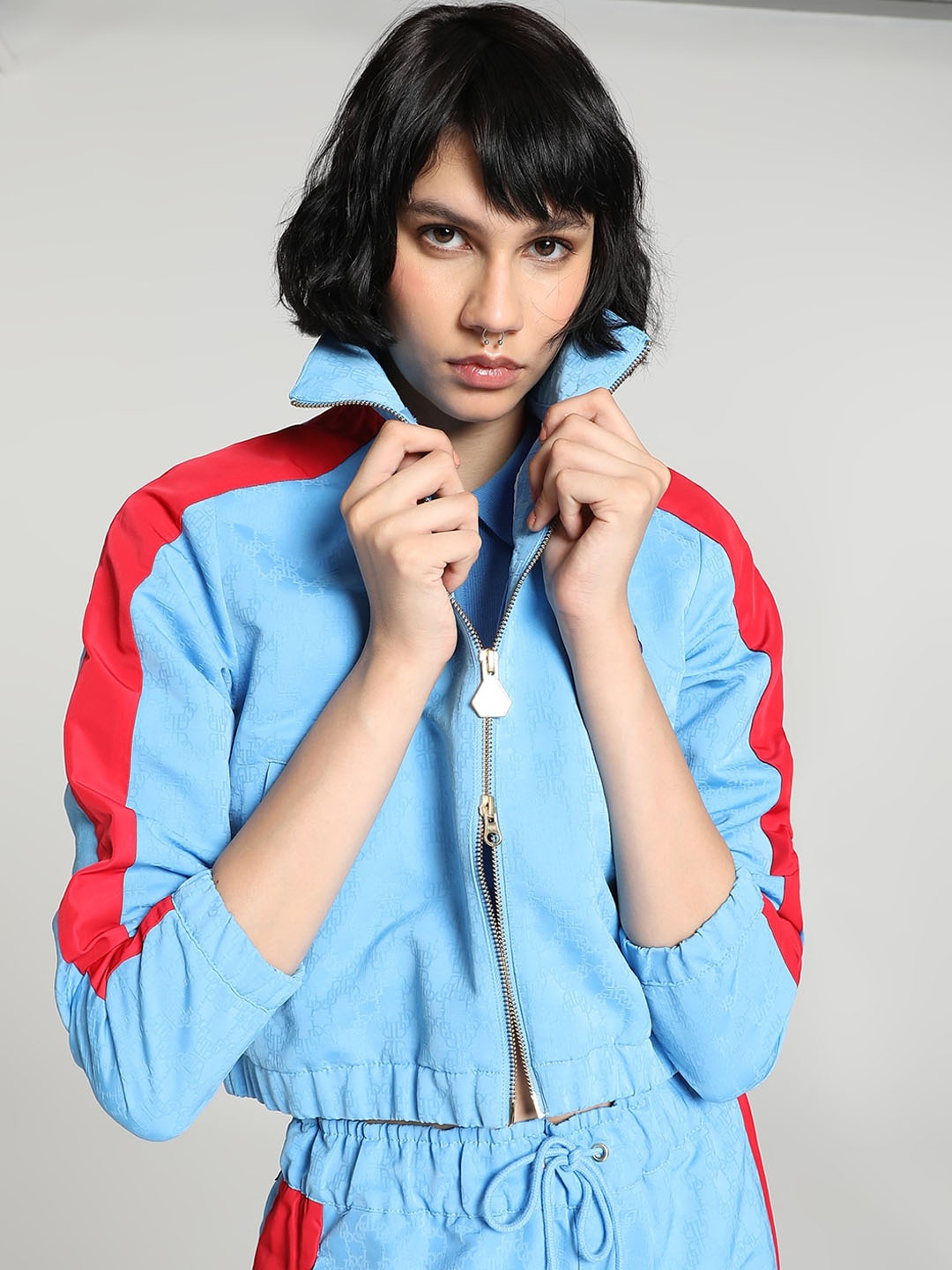 

Puma x DAPPER DAN T7 Mock Collar Track Crop Sporty Jacket, Blue