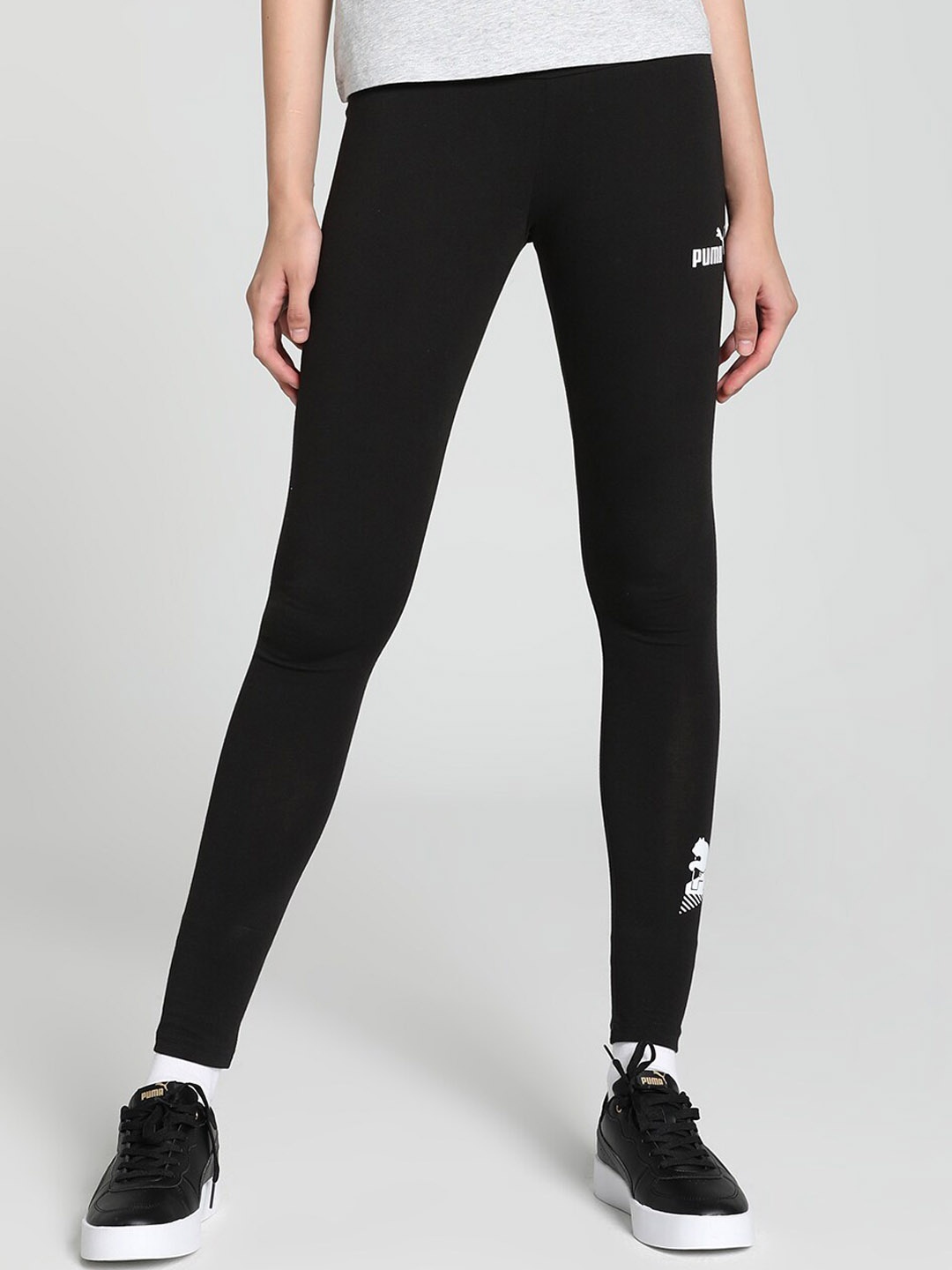 

Puma Power Graphic Printed Cotton Tights, Black