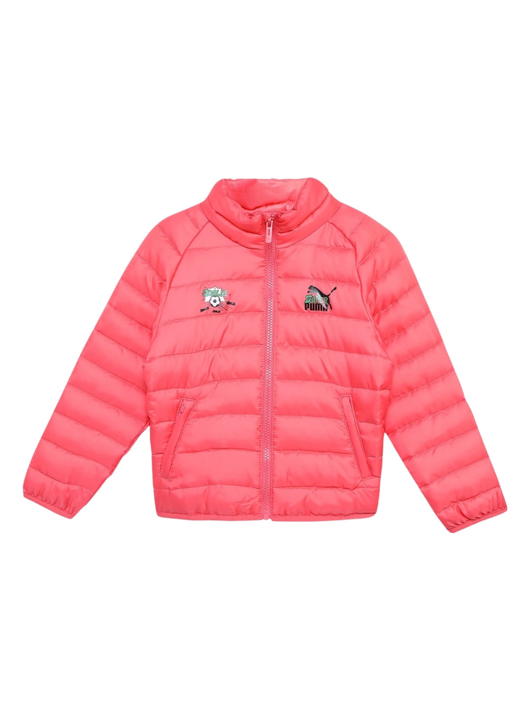 

Puma Super Girls Stand Collar Padded Jacket, Pink