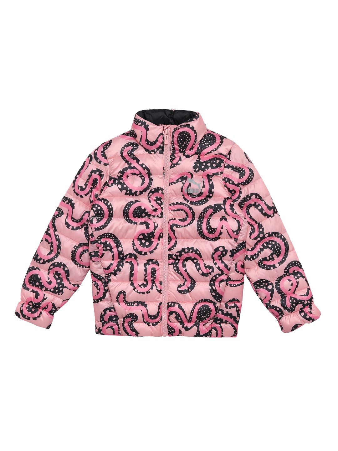 

Puma Girls Flower Printed Stand Collar Padded Jacket, Pink
