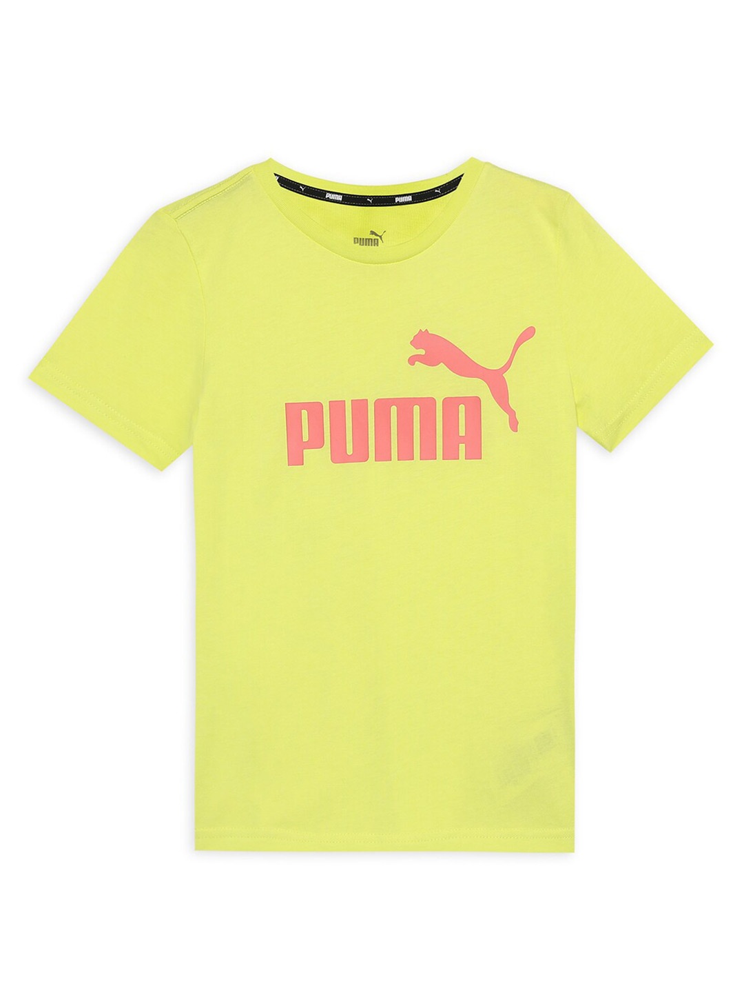 

Puma Kids Brand Logo Printed Cotton T-Shirt, Yellow