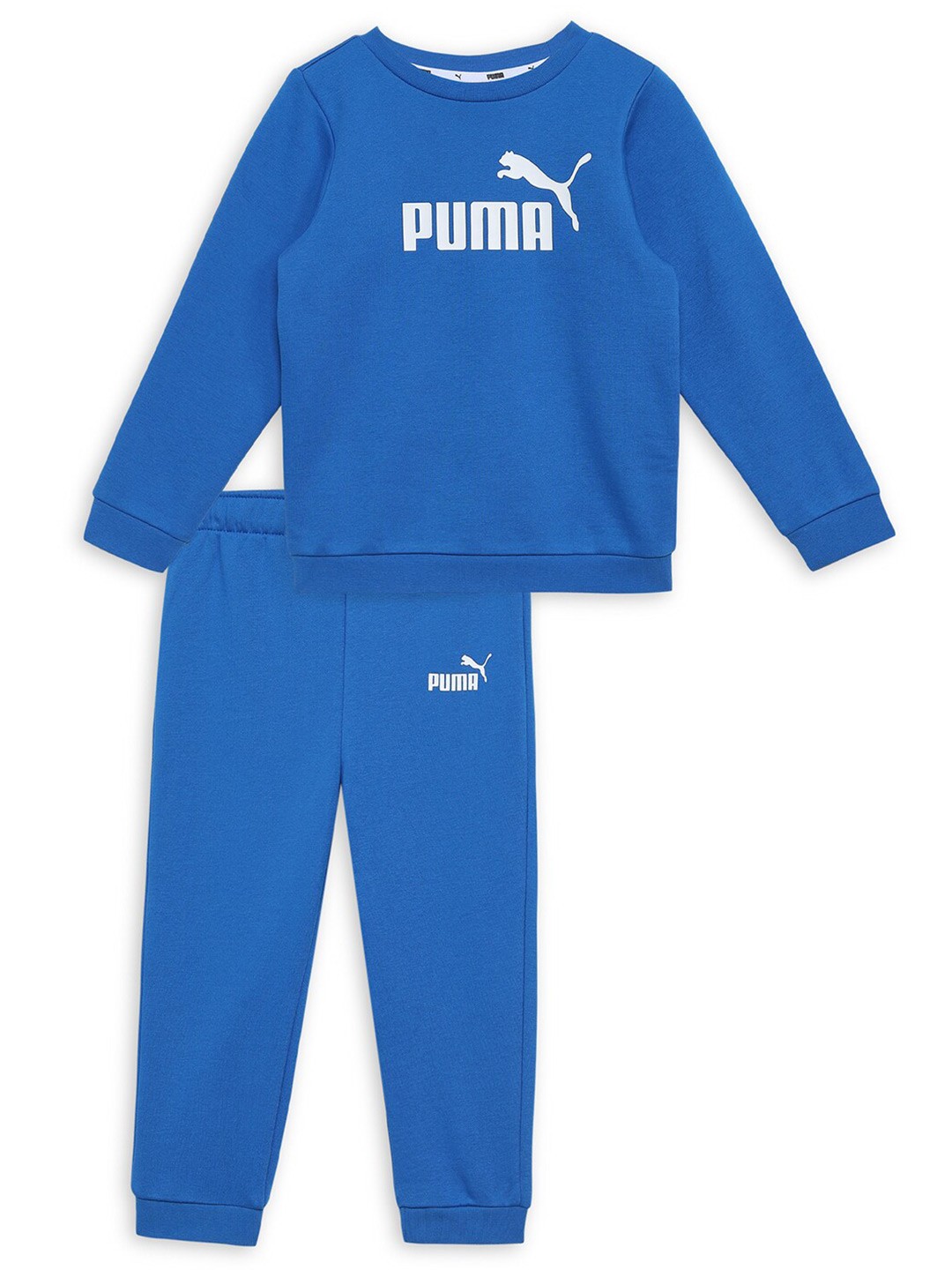 

Puma Kids Brand Logo Printed Slim Fit T-Shirt With Joggers, Blue