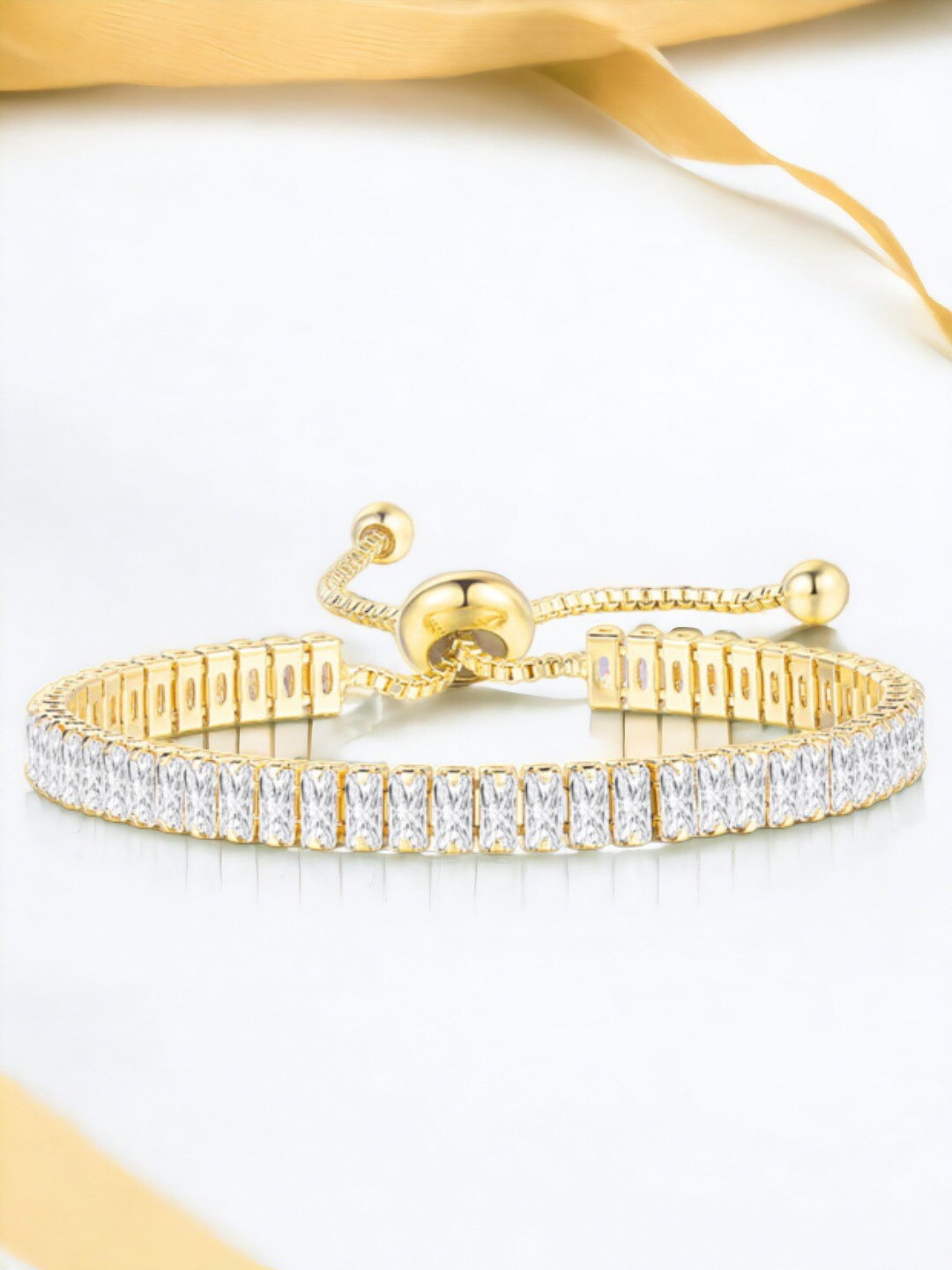 

Jewels Galaxy Cubic Zirconia Gold-Plated Wraparound Bracelet