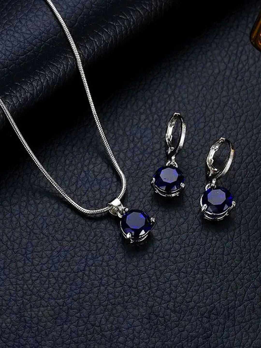 

Jewels Galaxy Silver Plated Cubic Zirconia Studded Jewellery Set
