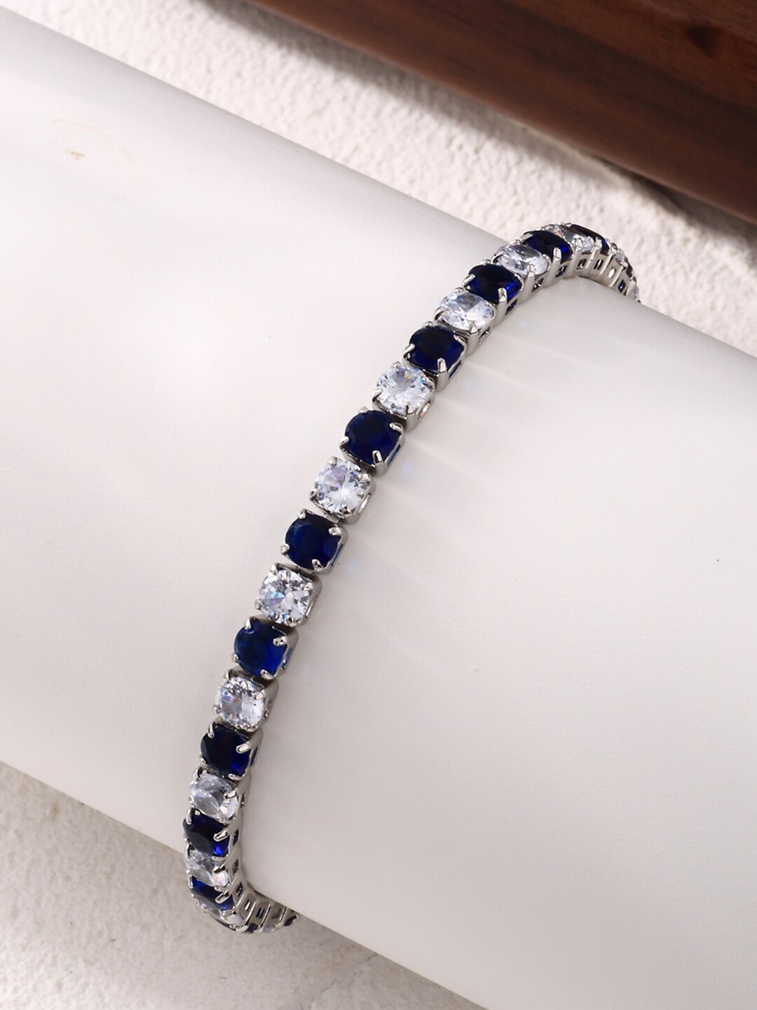 

Jewels Galaxy Cubic Zirconia Silver-Plated Wraparound Bracelet
