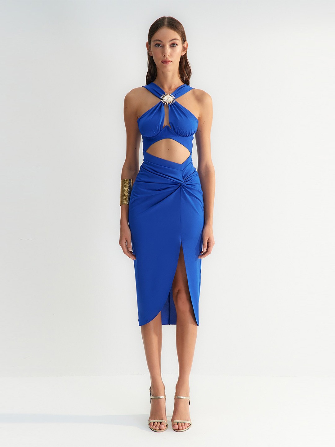 

Trendyol Halter Neck Bodycon Dress, Blue