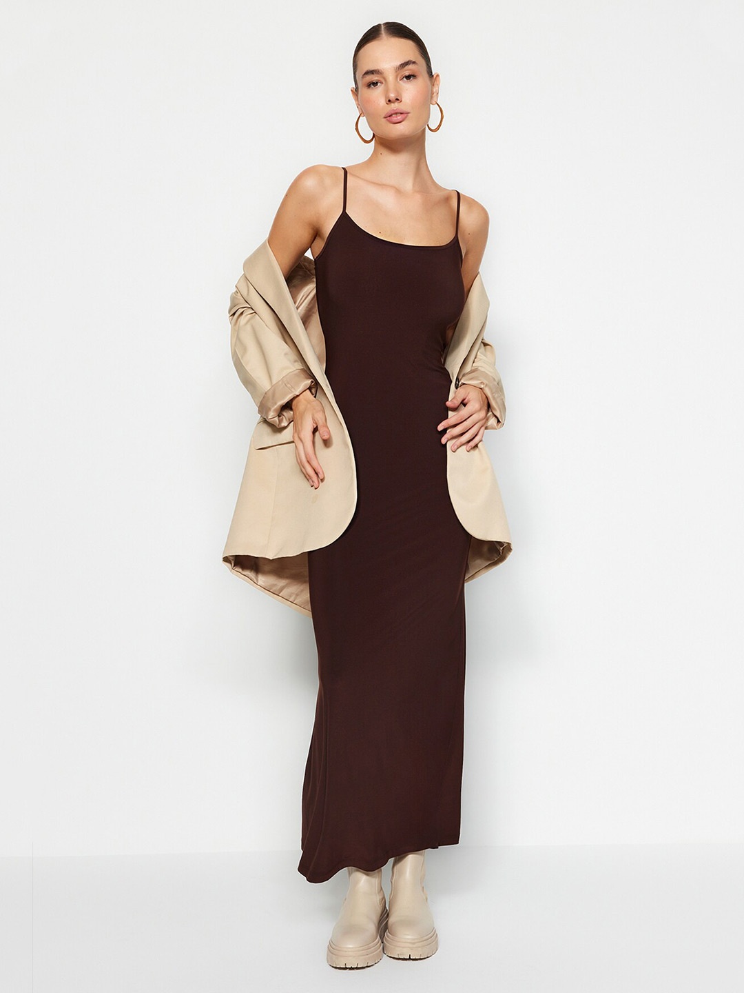 

Trendyol Shoulder Sleeveless Straps Maxi Dress, Black