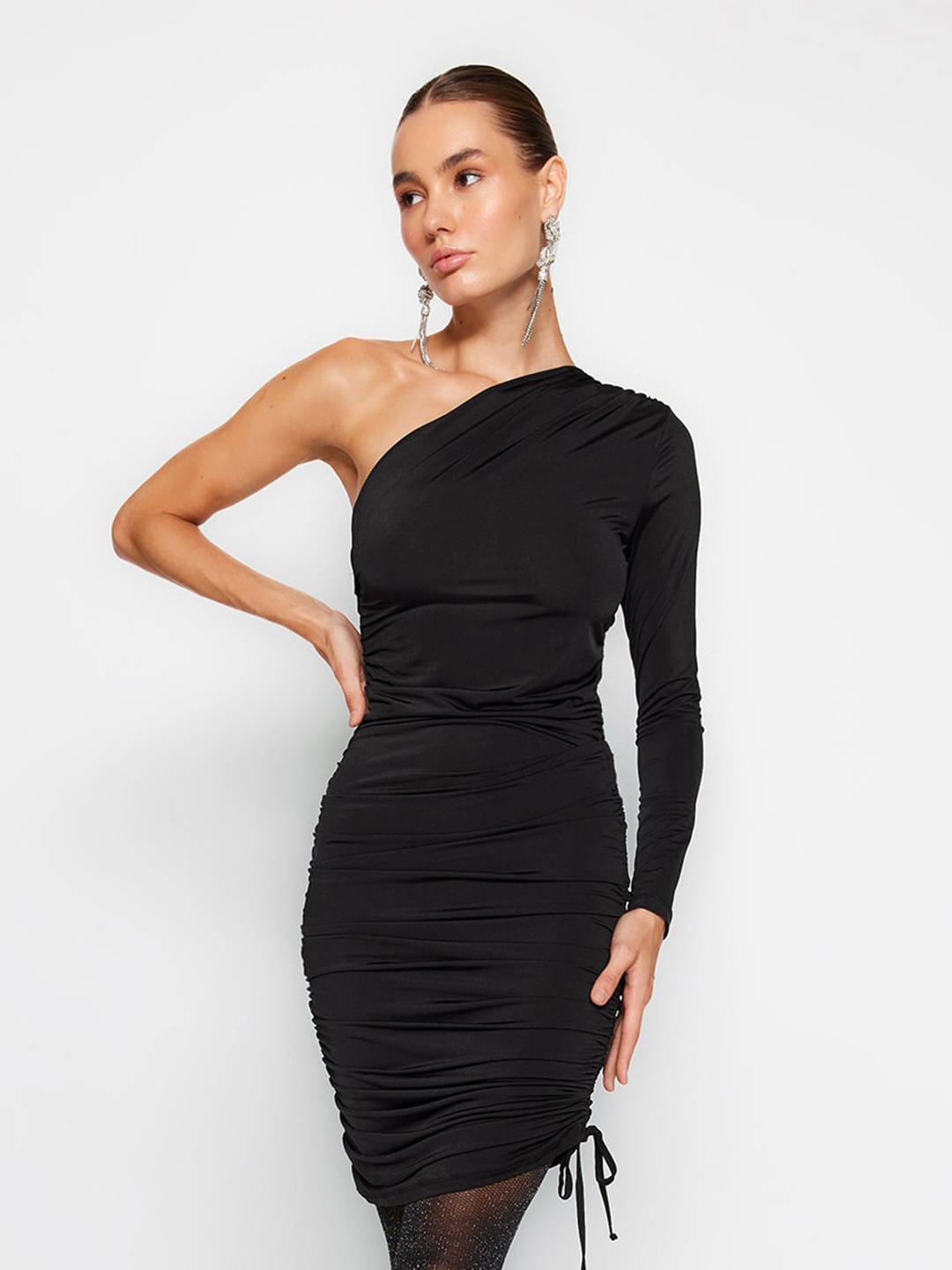 

Trendyol One Shoulder Bodycon Dress, Black