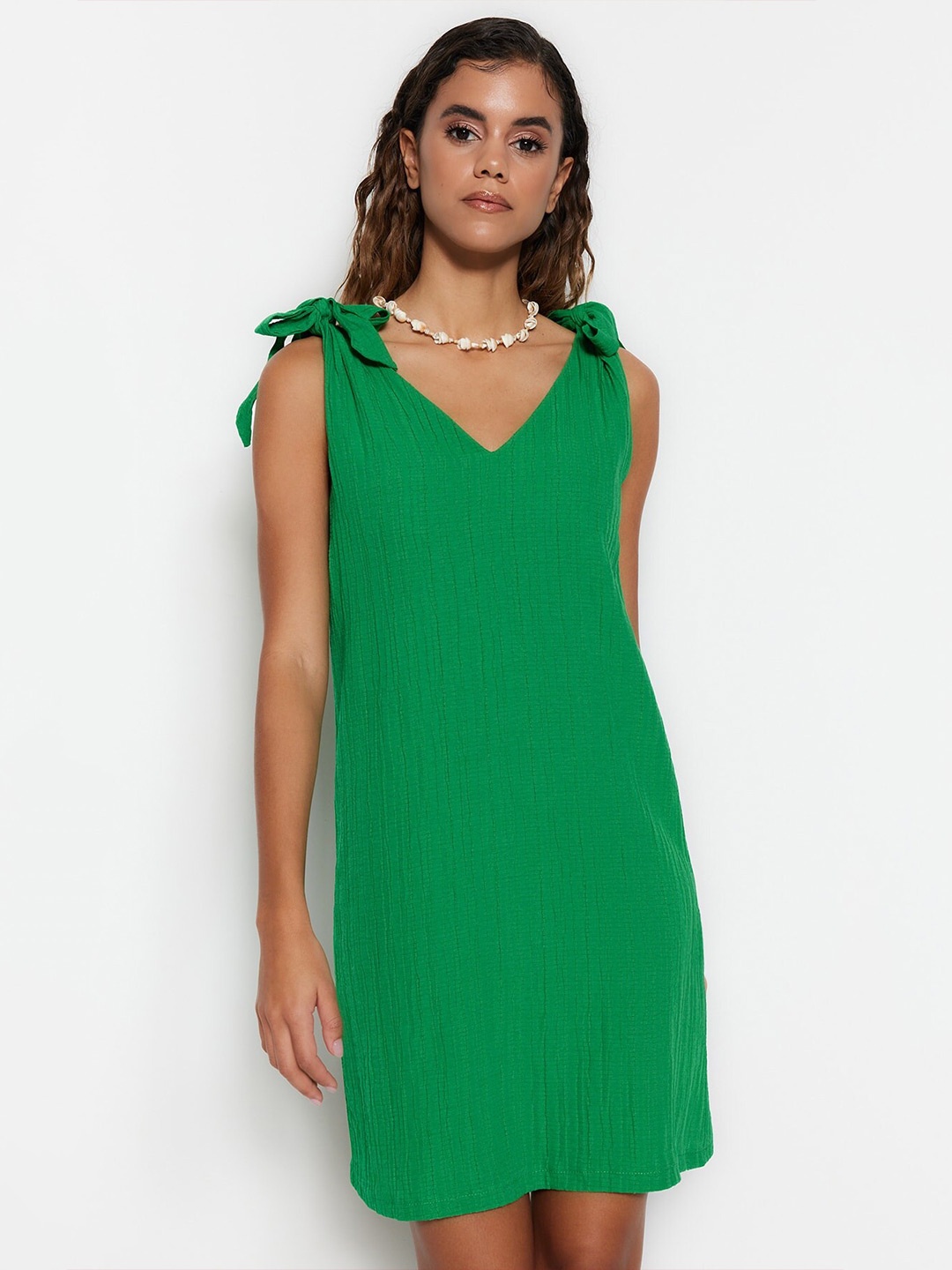 

Trendyol V-Neck A-Line Dress, Green