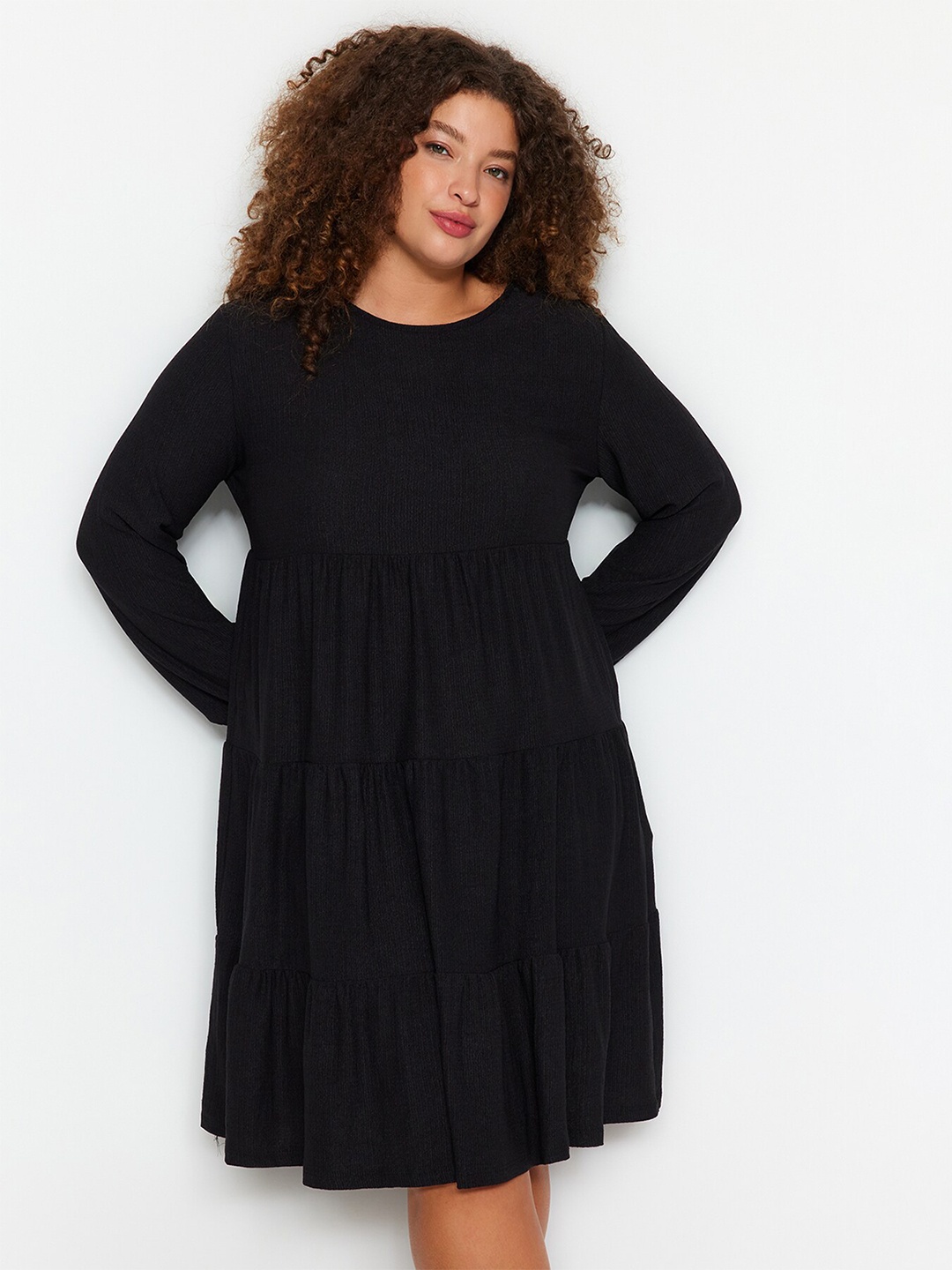 

Trendyol Plus Size A-Line Dress, Black