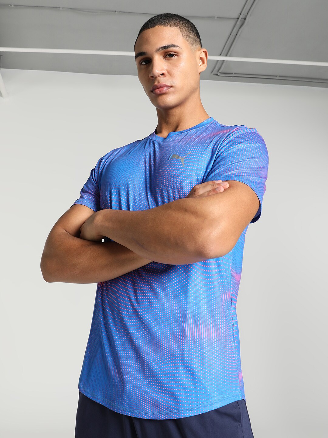 

Puma RUN FAVORITE Printed T-Shirt, Blue