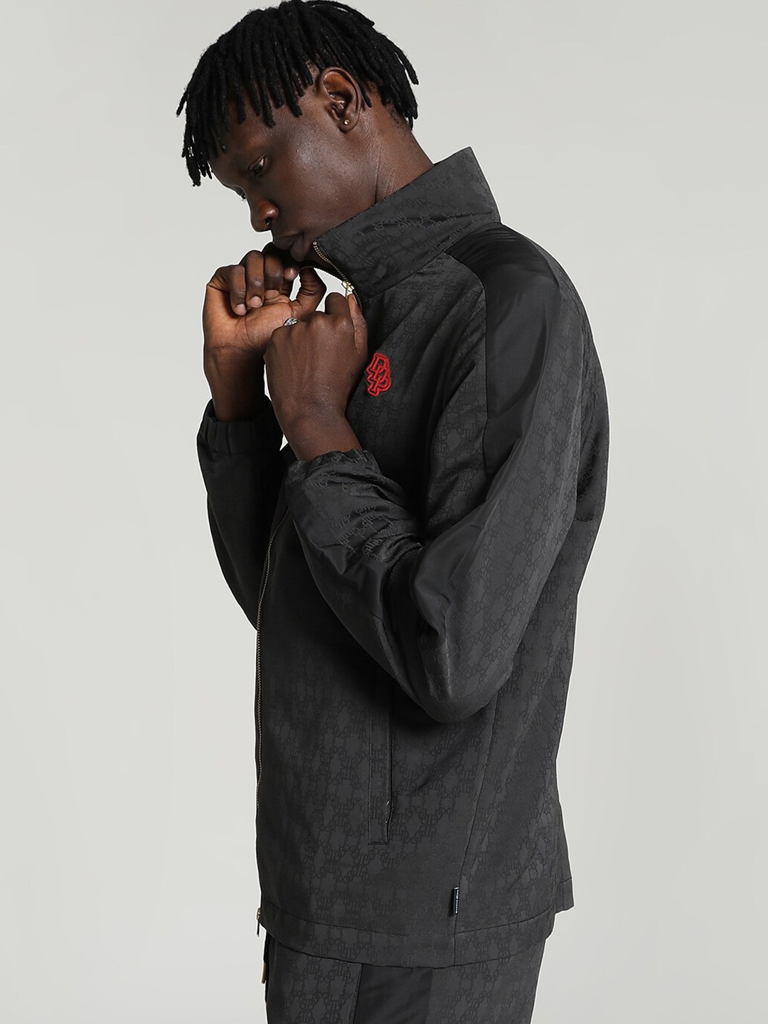 

Puma x DAPPER DAN Printed Relaxed Fit Open-Front Jacket, Black