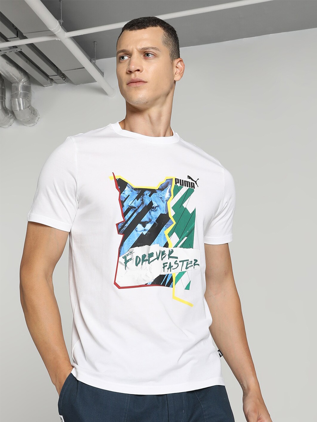 

Puma Graphics Photoprint Cotton T-Shirt, White