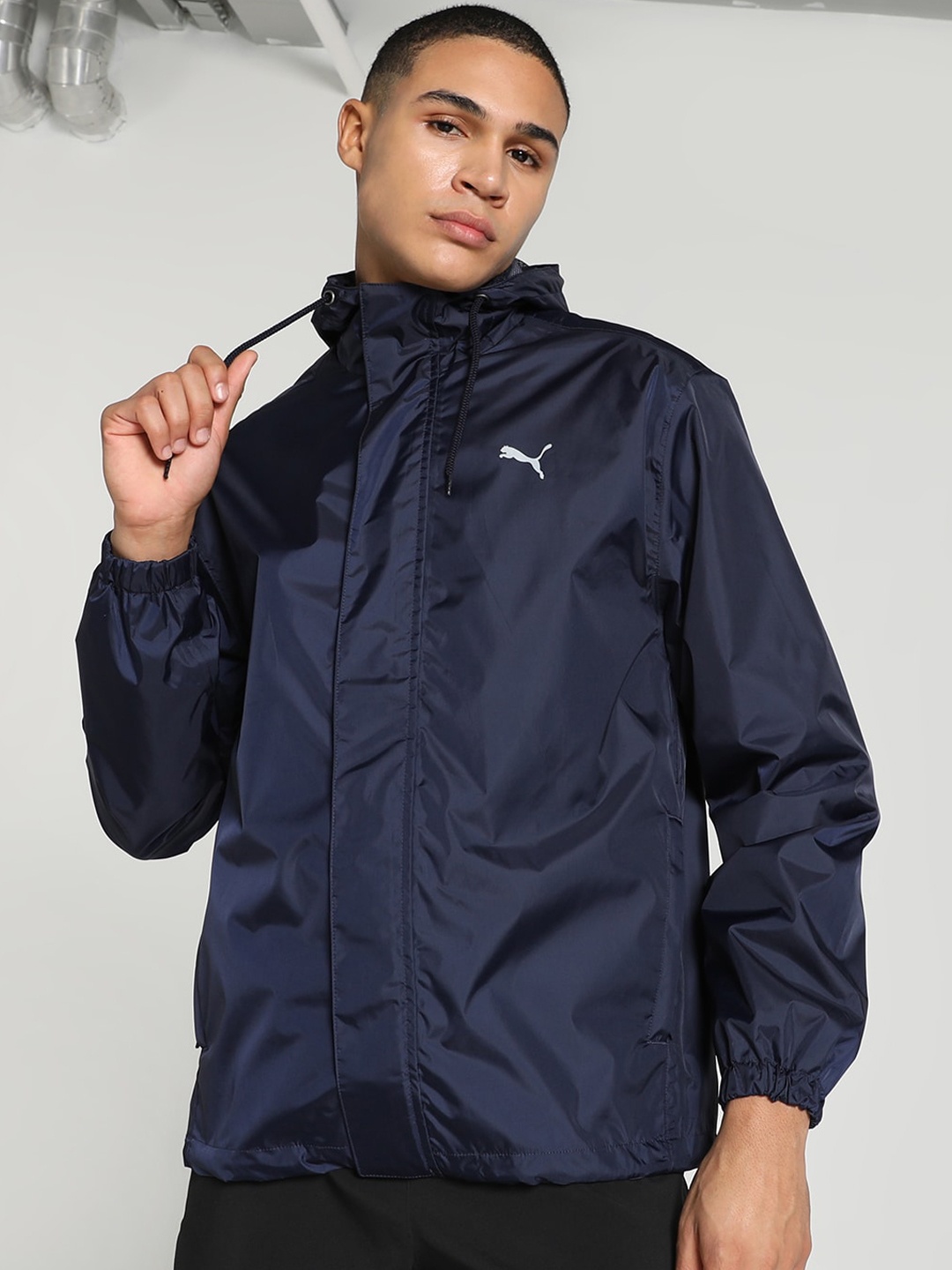 

Puma Hooded Regular Fit Rain Sporty Jacket, Navy blue