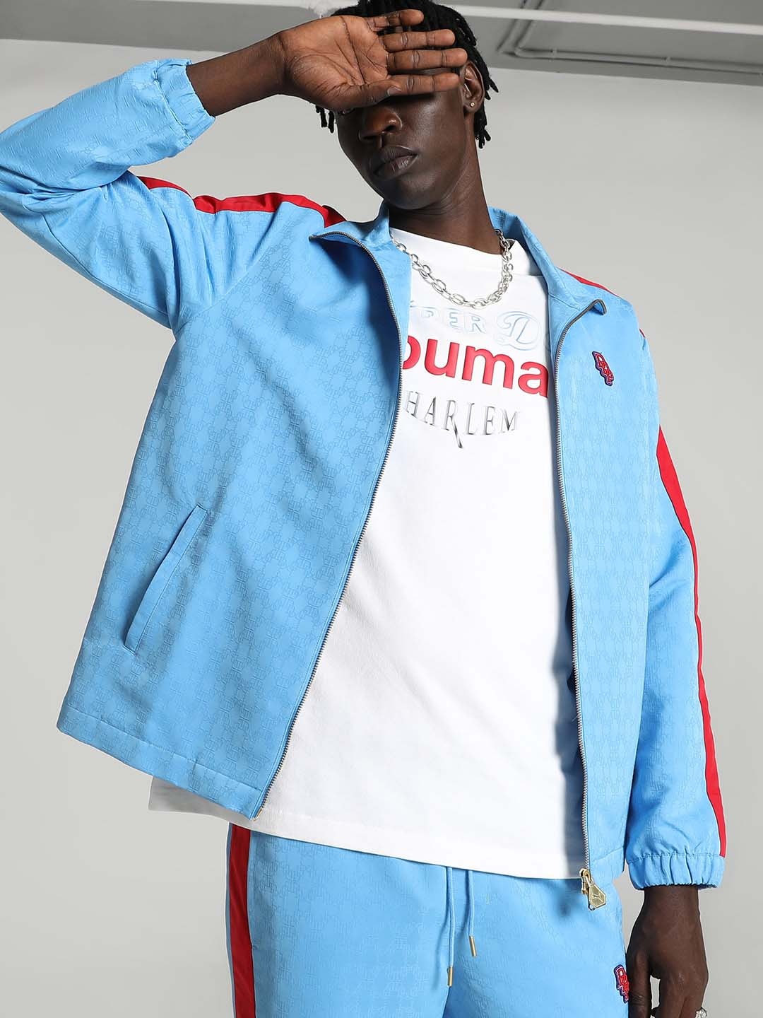 

Puma x DAPPER DAN T7 Printed Relaxed-Fit Sporty Jacket, Blue