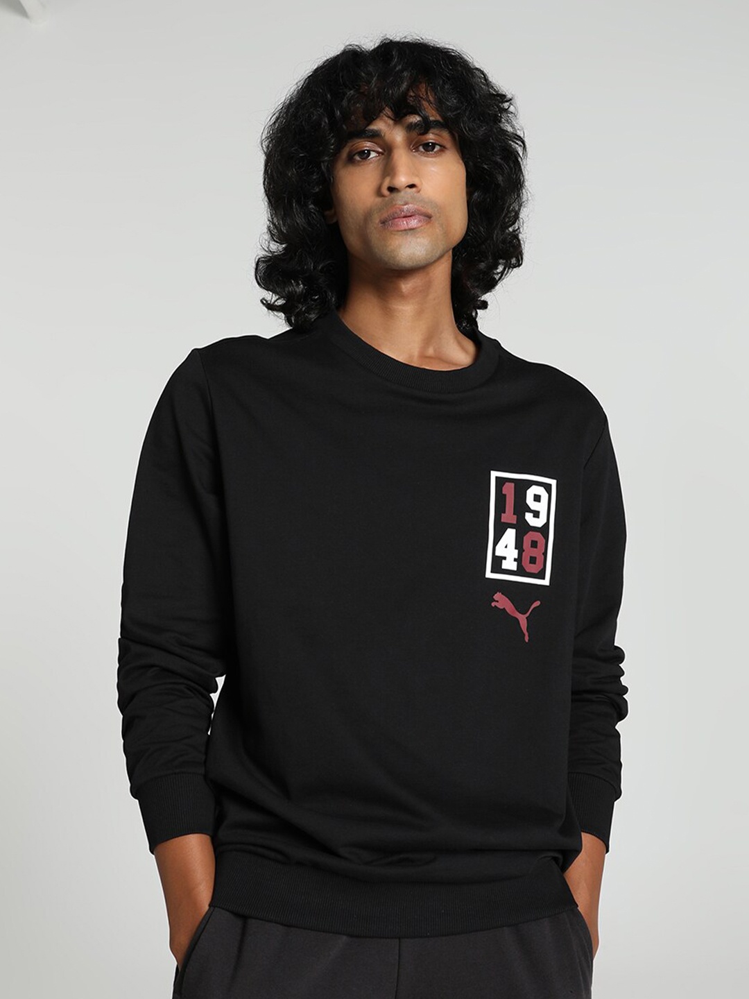 

Puma Graphic Crew Neck Sweatshirt, Black