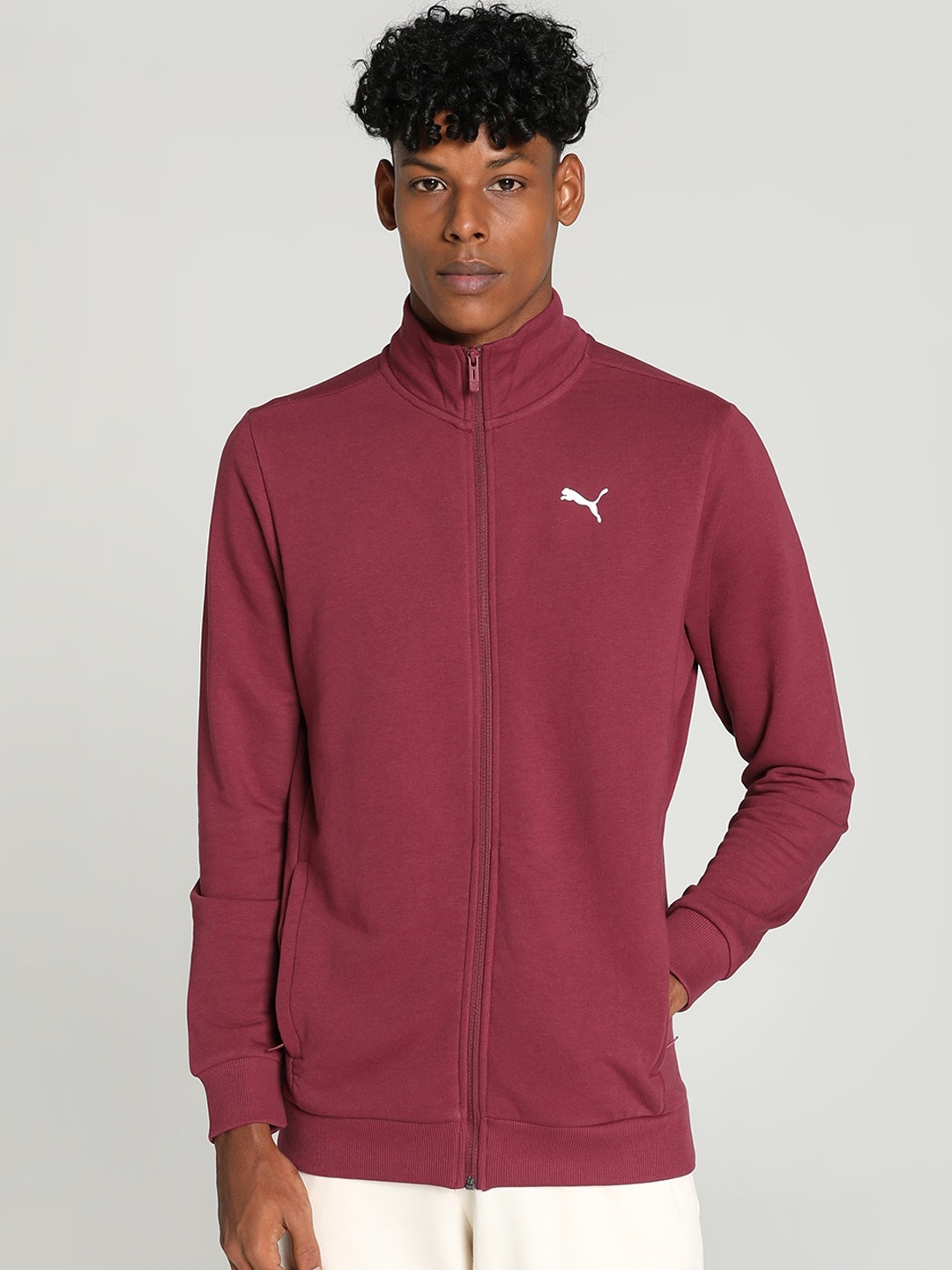 

Puma Zippered Full-Zip Slim Fit Cotton Sporty Jacket, Maroon