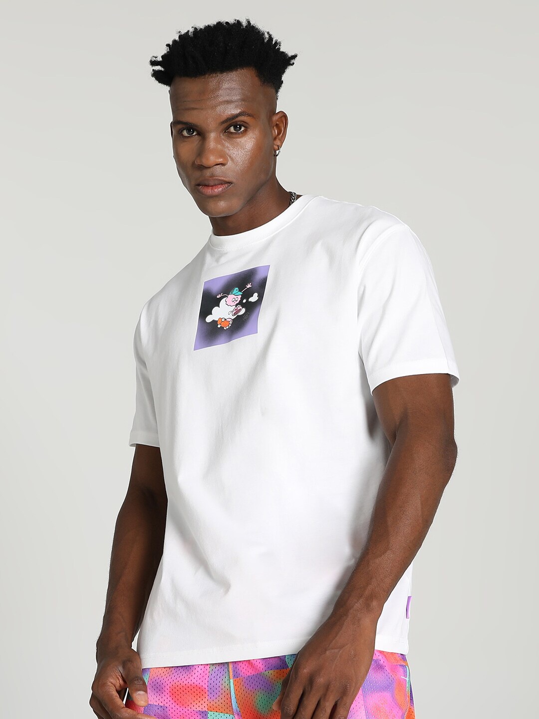 

Puma 8ENJAMIN Printed Cotton Relaxed Fit T-Shirt, White