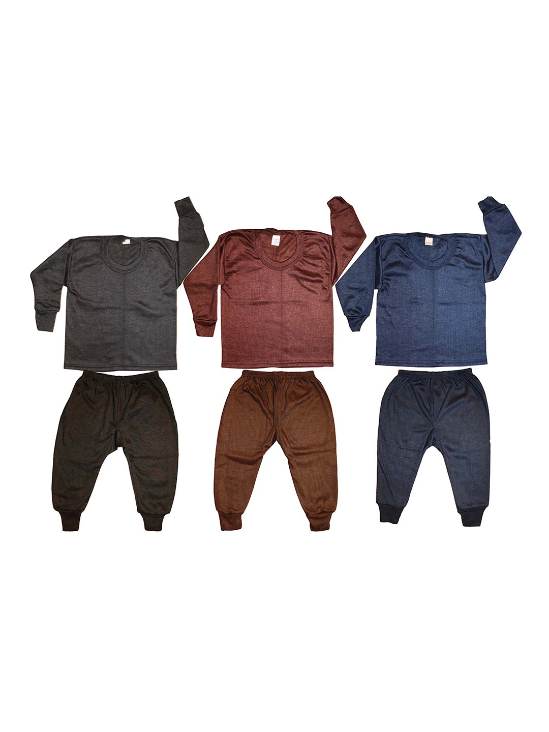 

BAESD Infants Pack Of 3 Merino Wool Thermal Set, Navy blue