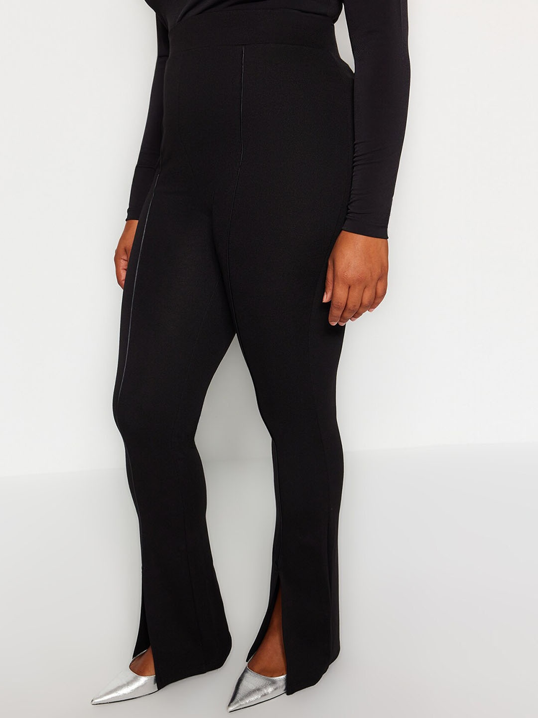 

Trendyol Mid-Rise Easy Wash Bootcut Trousers, Black