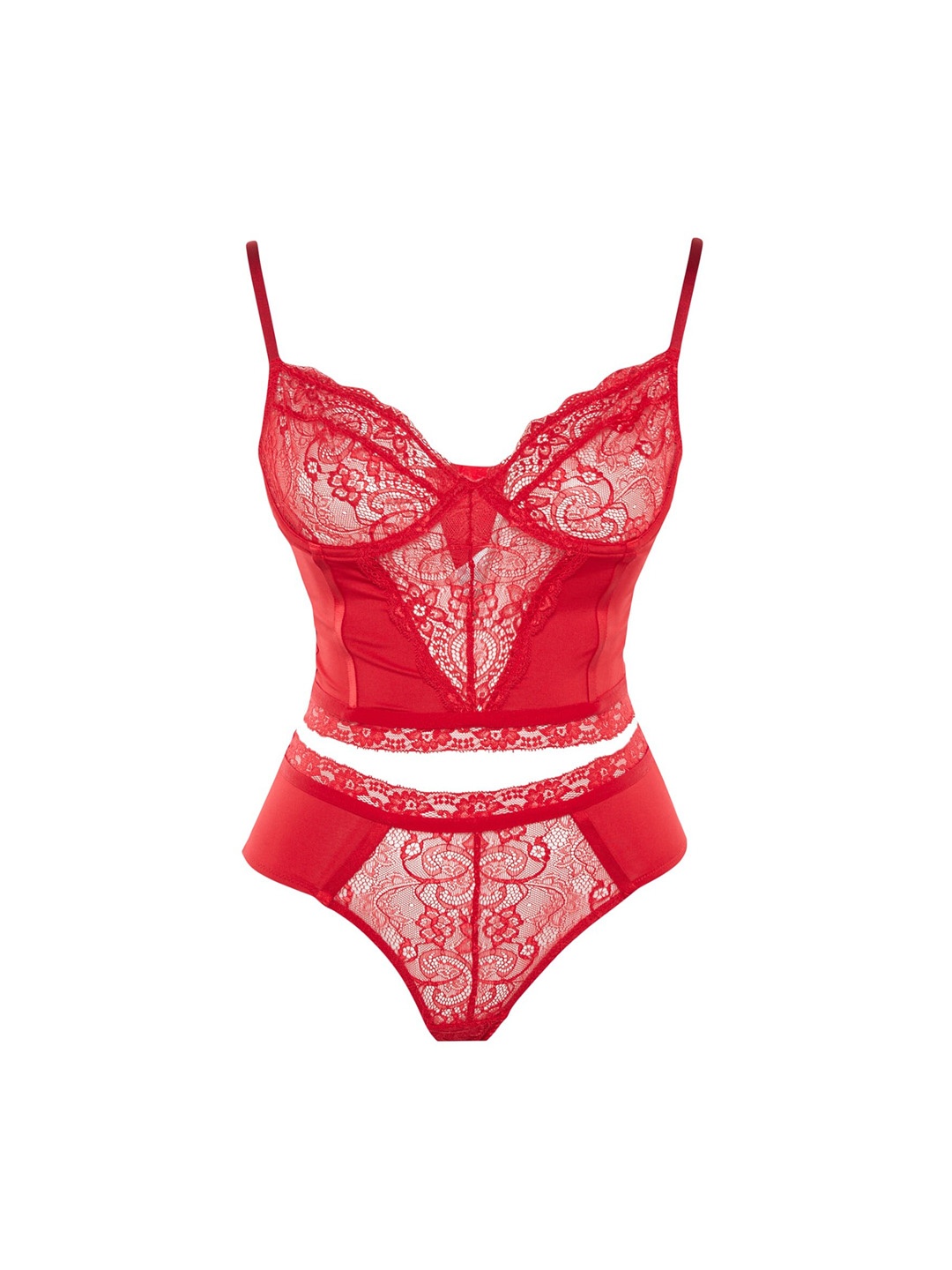 

Trendyol Self-Design Lingerie Set, Red