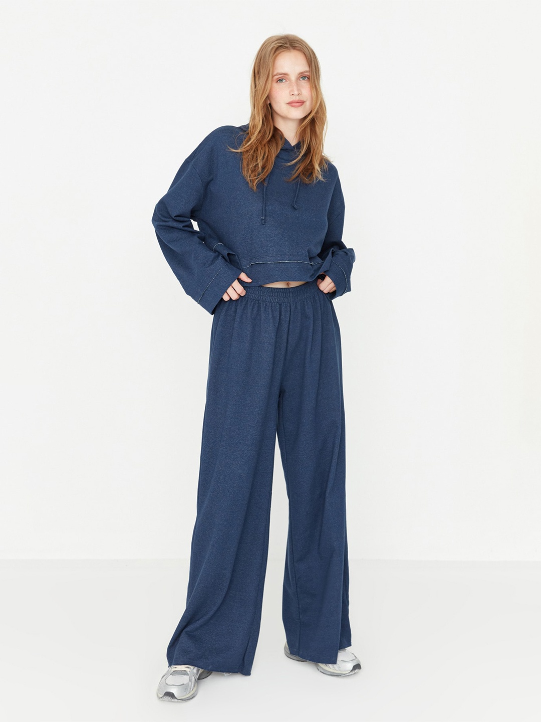 

Trendyol Hooded Sweatshirt & Trousers Co-Ords, Navy blue